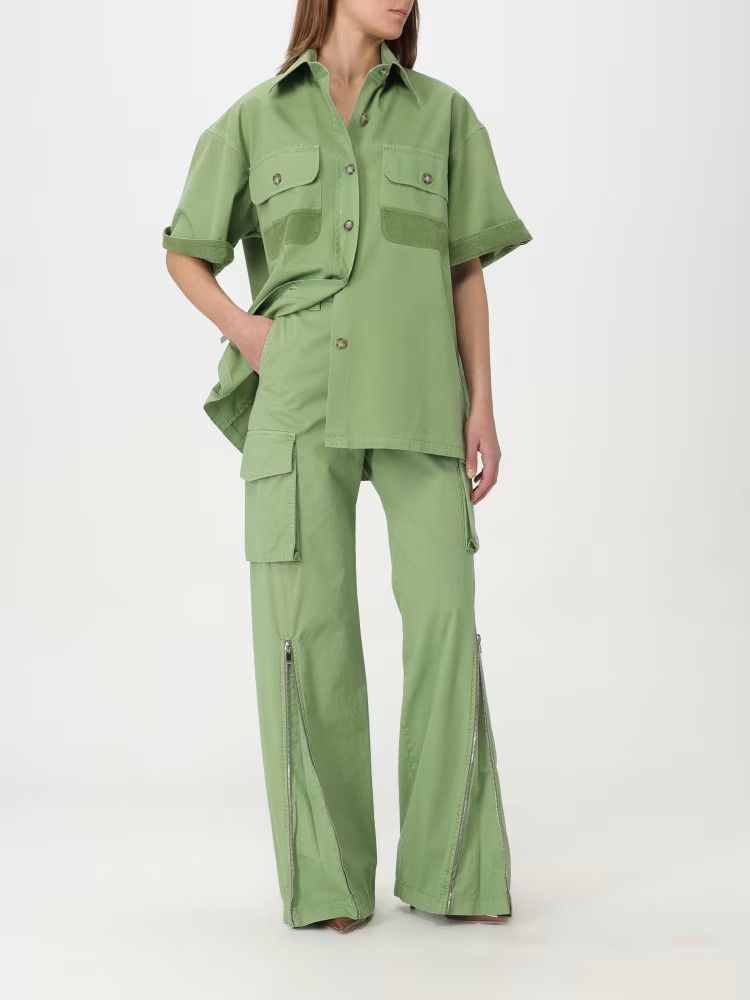 Stella McCartney o1s22i1n1024 Cotton Cargo Pants in Green Size 28" / US 6 / IT 42 - 2 Thumbnail