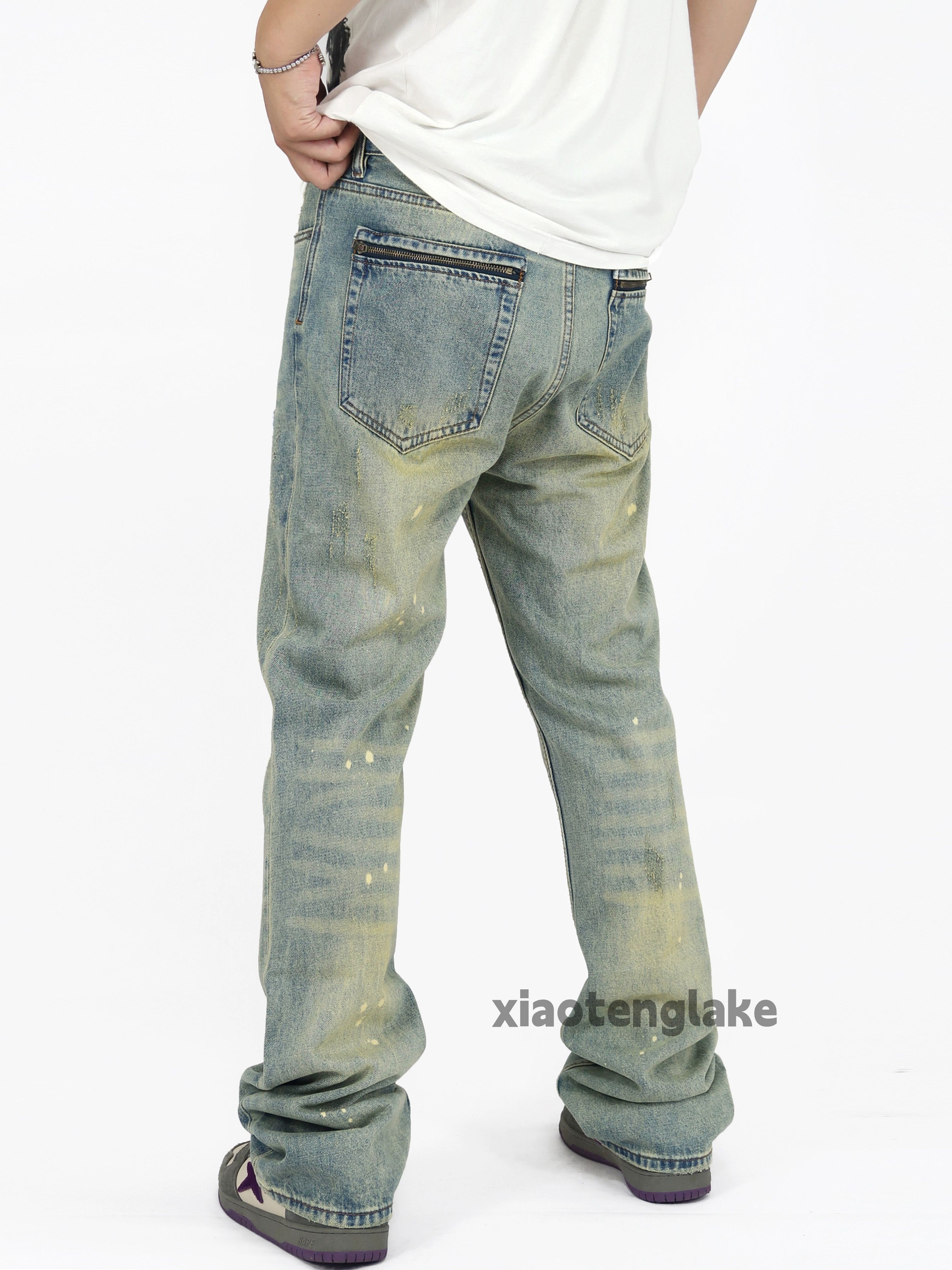 Jean × Vintage washed faded cleanfit rusty stain paint grunge jeans Size US 32 / EU 48 - 1 Thumbnail
