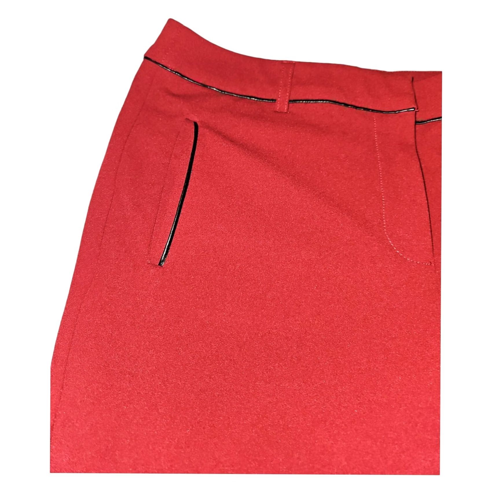 Anne Klein Anne Klein Pants Women Size 6 Red Flat Front Mid Rise Stretch Straight Leg Dress Pants Mens? Size 28" / US 6 / IT 42 - 7 Thumbnail
