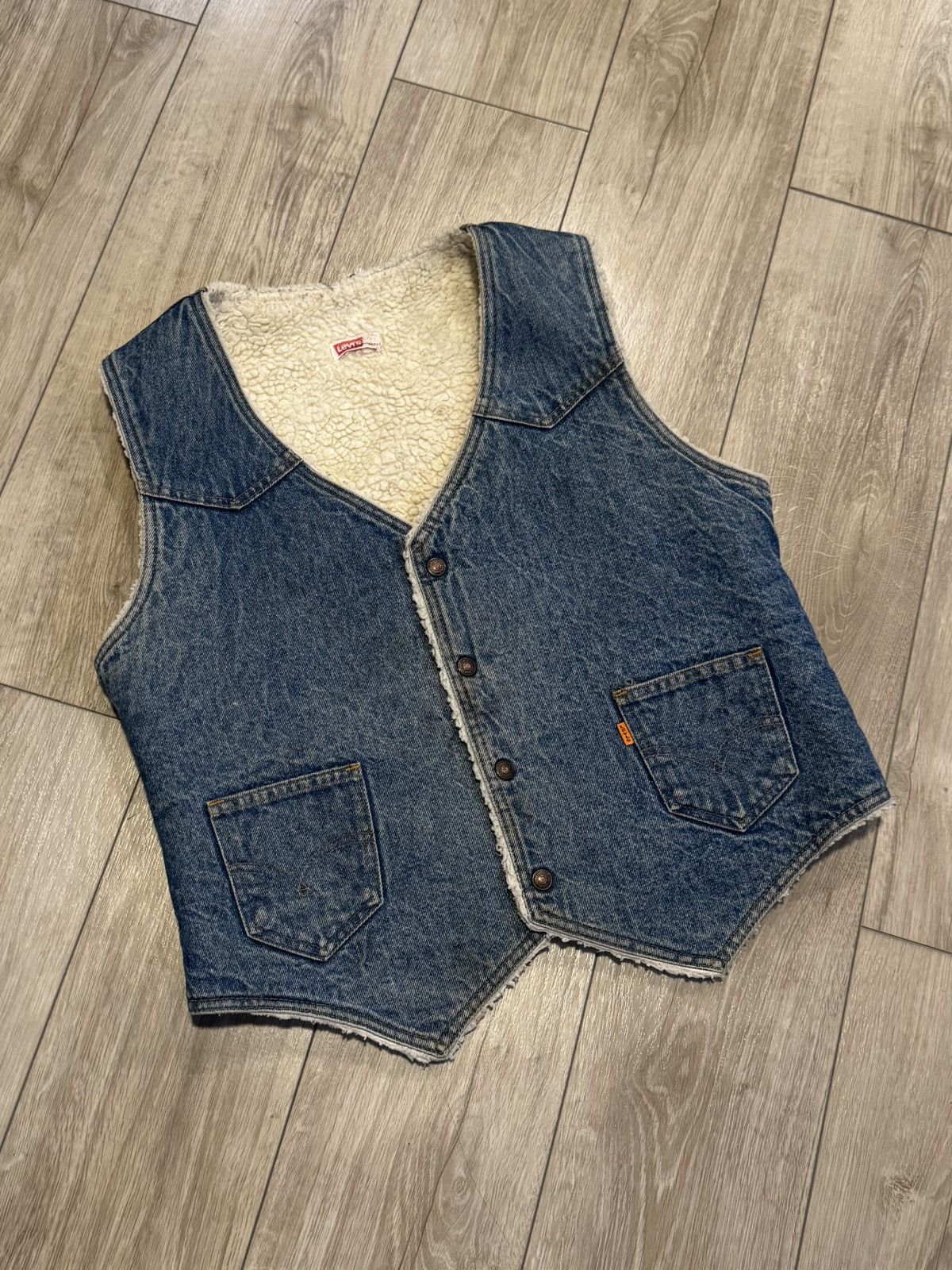 Levi's Vintage Clothing Vintage Levis Denim Vest Size US L / EU 52-54 / 3 - 2 Thumbnail