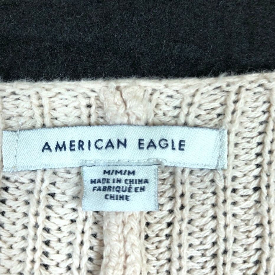 Vintage American Eagle Cardigan Sweater Beige Button Front Knit V-Neck M Womens Casual Preppy Size M / US 6-8 / IT 42-44 - 6 Thumbnail