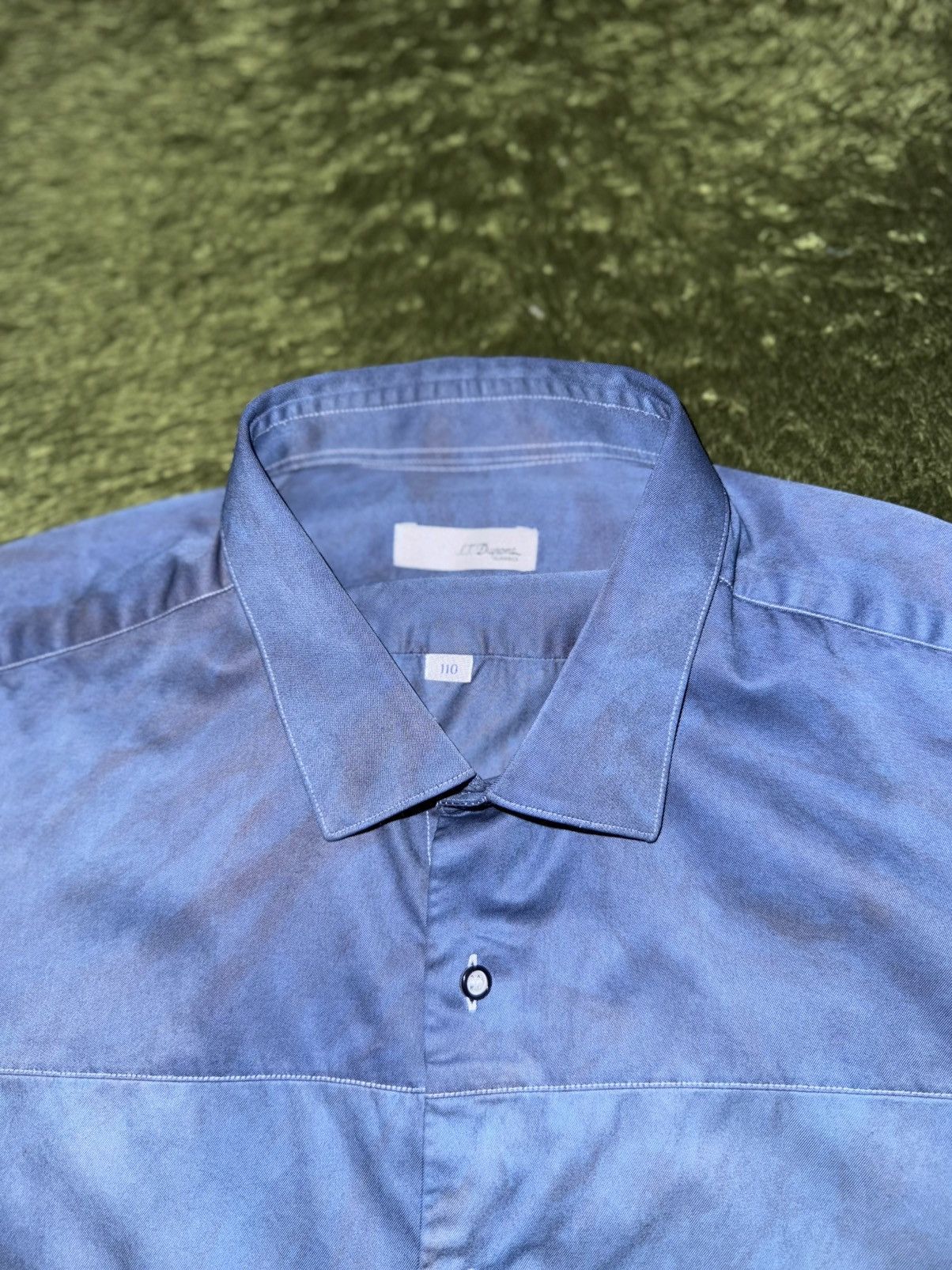 S.T. Dupont S.T. Dupont Classic Natural Indigo-Dyed Cotton Shirt Size US L / EU 52-54 / 3 - 3 Thumbnail