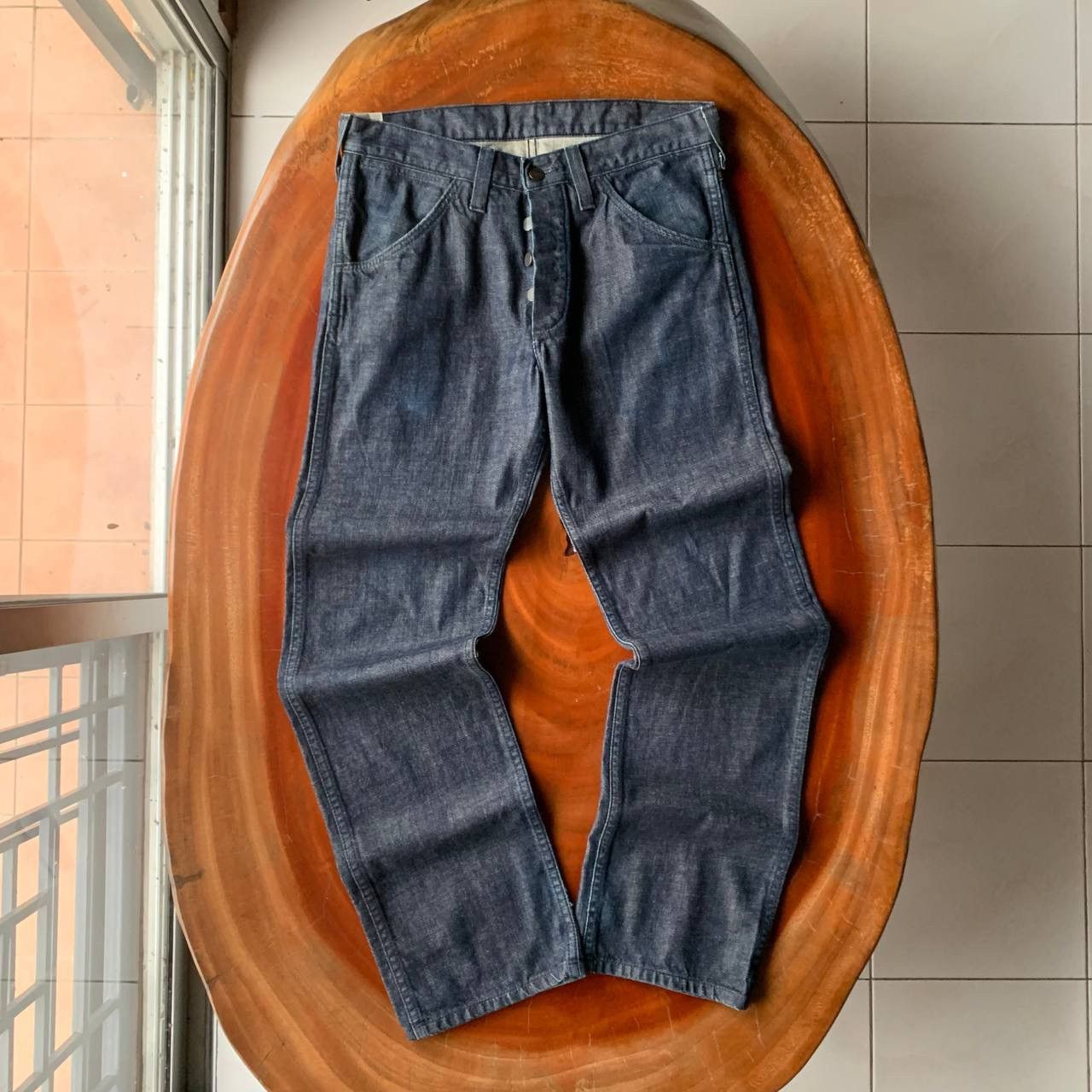 N.Hoolywood N.Hoolywood X Wrangler Blue Bell’s Dark Blue Denim Pants Size US 31 - 1 Thumbnail
