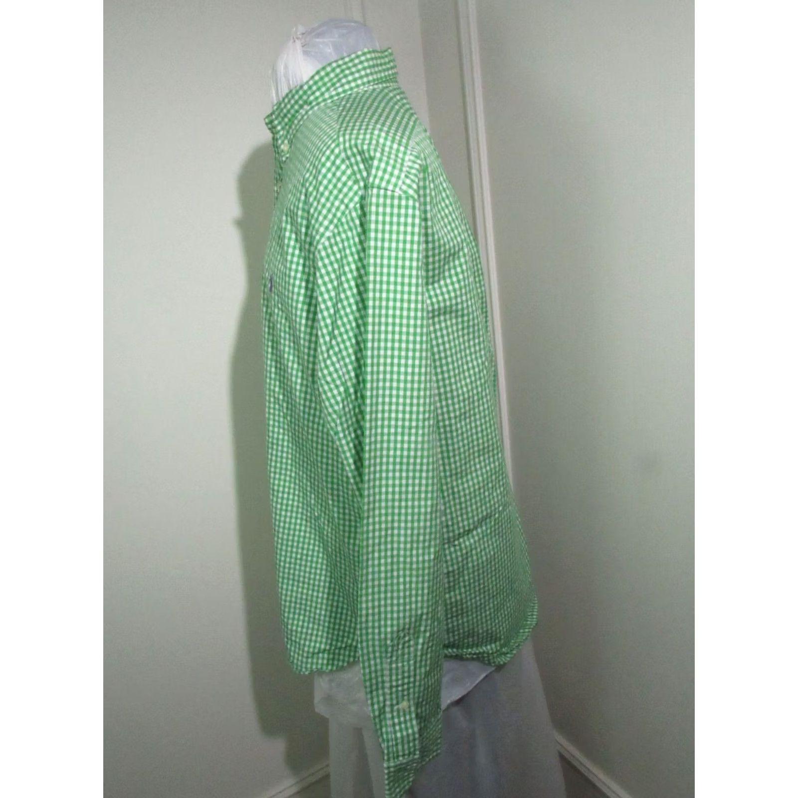 Ralph Lauren Ralph Lauren Green & White Checkered Classic Fit Mens Size 17 36/37 - Pre-Owned Size 46R - 4 Thumbnail
