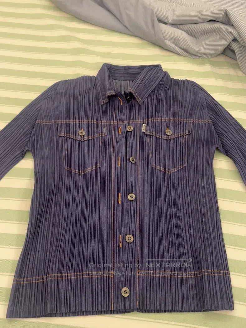 Issey Miyake Issey Miyake Denim Coat Size L / US 10 / IT 46 - 6 Thumbnail