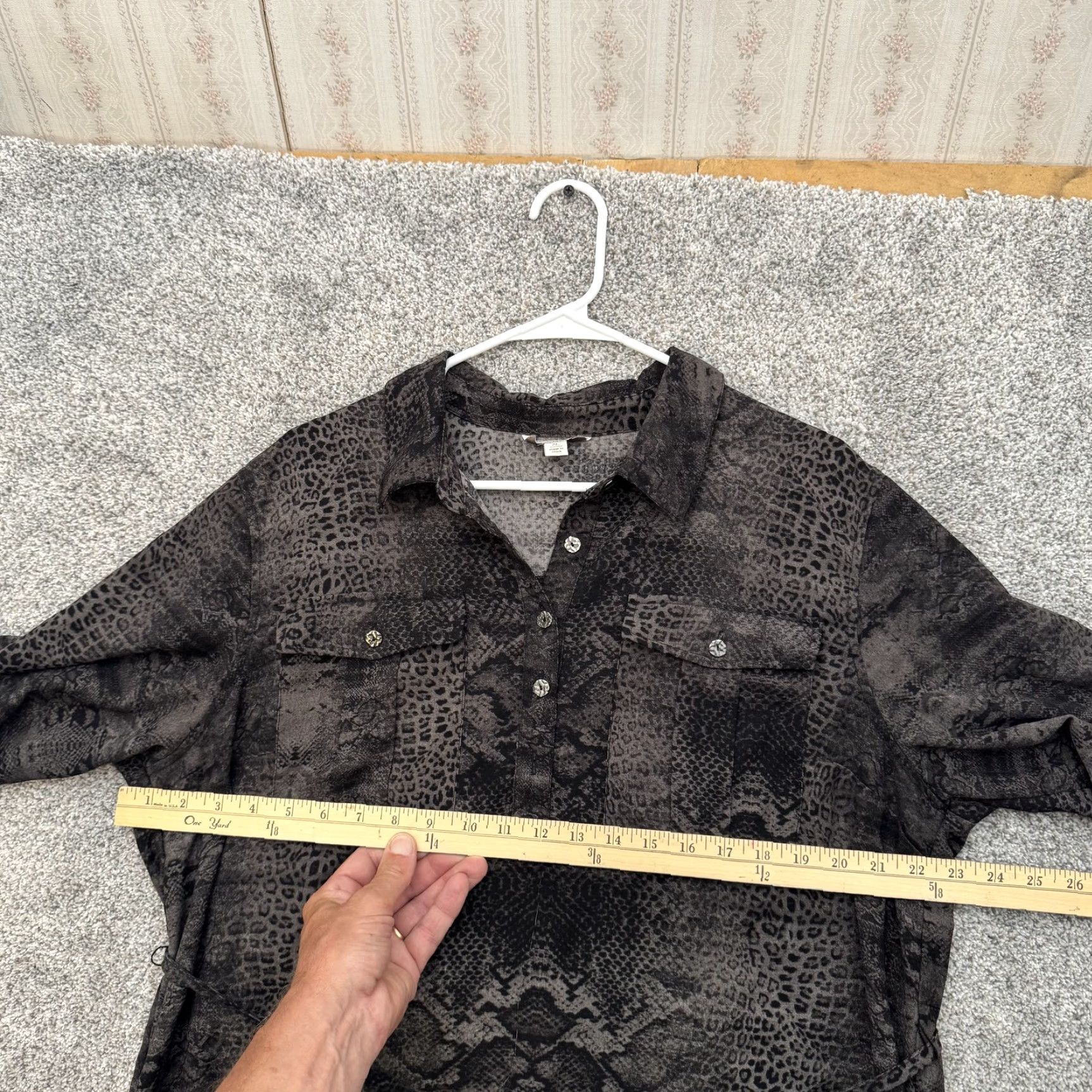 Vintage Animal Print Shirt Dress XL Belted Pockets Mob Wife Safari Boho Statement Resort Size XL / US 12-14 / IT 48-50 - 6 Thumbnail