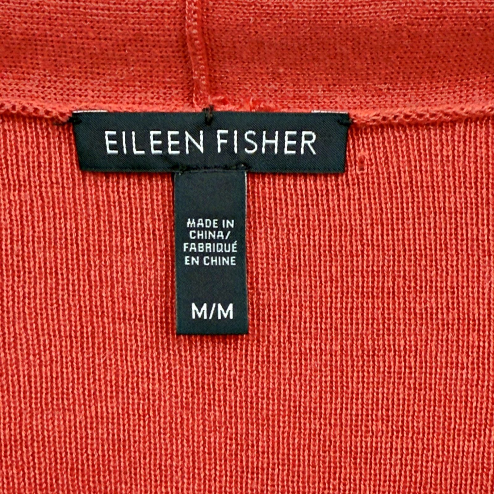 Eileen Fisher EILEEN FISHER Orange Silk Org Cotton Open Front Cardigan Size M / US 6-8 / IT 42-44 - 3 Thumbnail