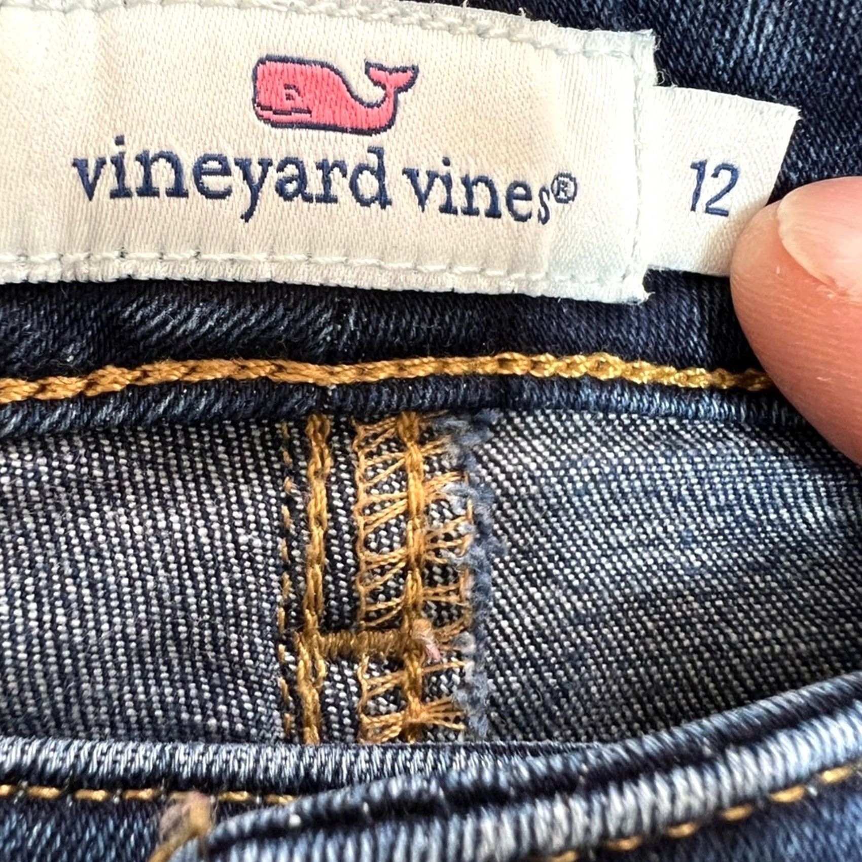 Vineyard Vines Vineyard Vines Womens Jeans 12 Dark Wash Blue Denim Straight Leg Stretch Jeans Women Size 34" / US 12 / IT 48 - 3 Thumbnail