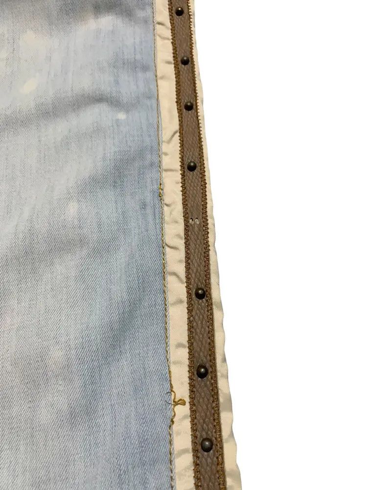 Just Cavalli Vintage Cavalli studded punk leather taped snake skin denim Size US 31 - 10 Thumbnail