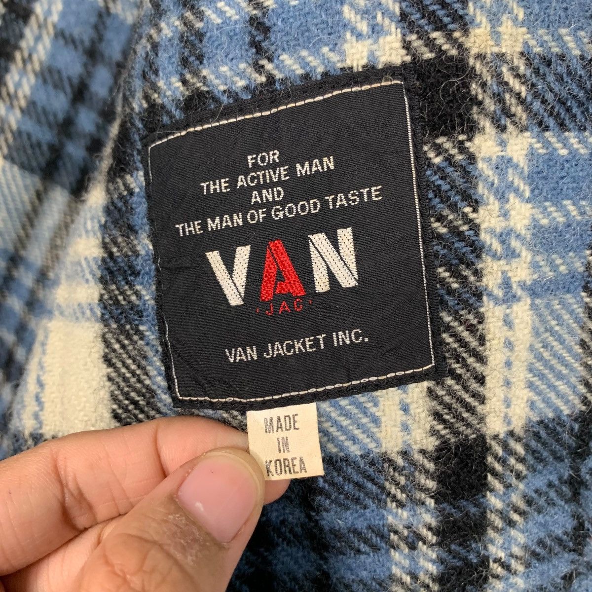 Van 90’s VAN JAC Workwear Blue Tartan Flannel Jacket #2303-C102 Size US L / EU 52-54 / 3 - 16 Thumbnail