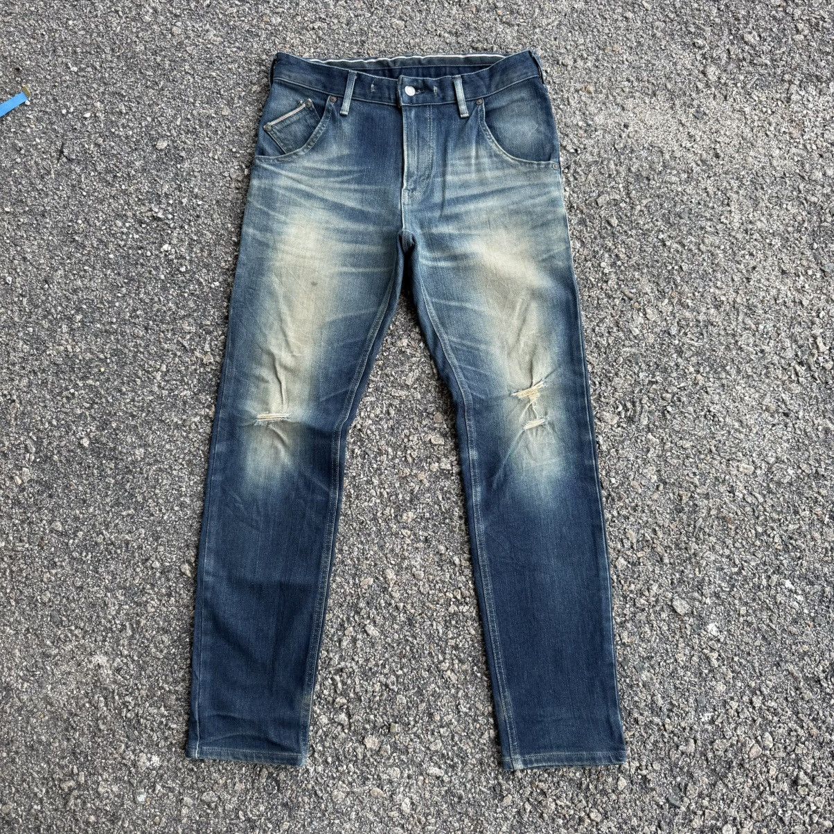Edwin VINTAGE EDWIN JERSEY SKINNY FADED RIPPEP JEAN PANTS Size US 32 / EU 48 - 1 Thumbnail