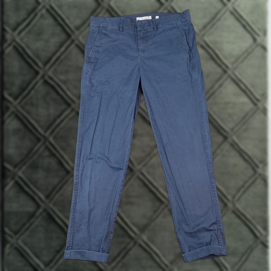 Vince Vince Pants Womens 6 Chino Blue Straight Leg Stretch Cotton Twill V357520802 Regular 28in Inseam Pockets Zipper Button Womens Size 28" / US 6 / IT 42 - 1 Thumbnail