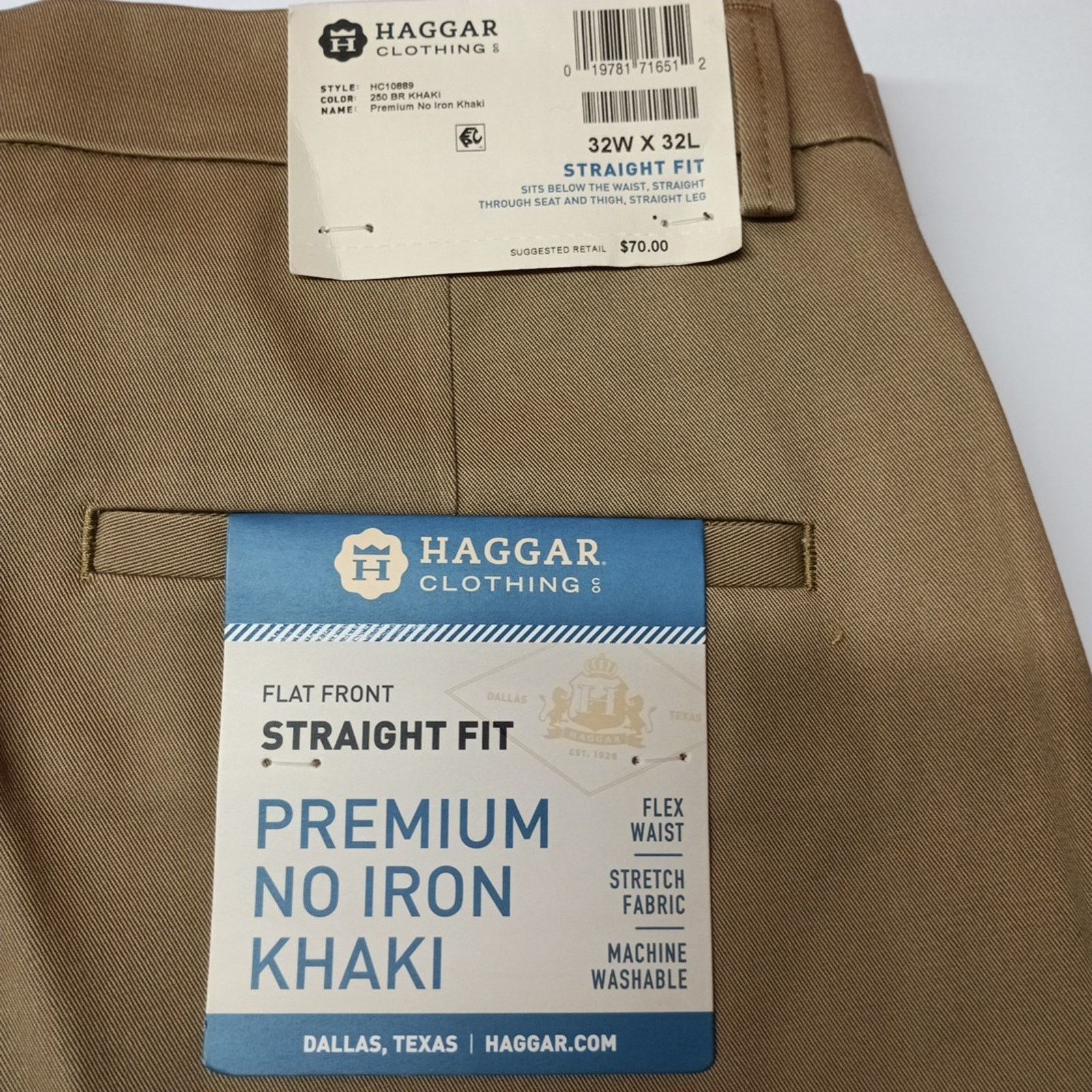 Haggar Haggar Premium No Iron Khakis Men's 32x32 Br Khaki Straight Size US 32 / EU 48 - 2 Thumbnail