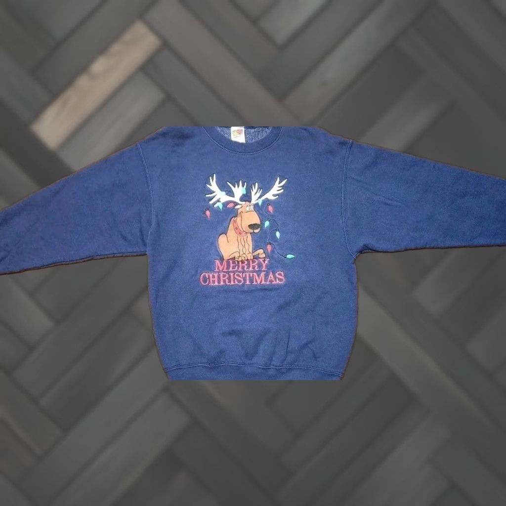 Fruit Of The Loom VINTAGE Fruit of The Loom Merry Christmas Reindeer Sweatshirt M USA MADE Sweatshirt Size US M / EU 48-50 / 2 - 1 Thumbnail