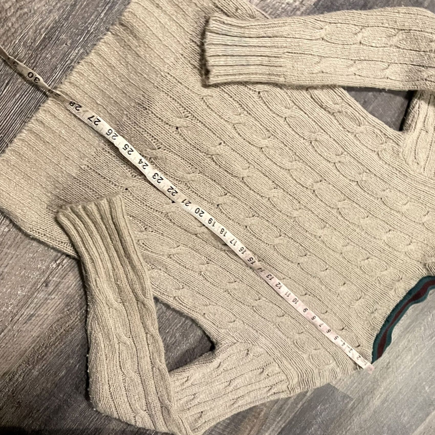 Polo Ralph Lauren VINTAGE Polo Ralph Lauren Badge Cardigan Sweater L Mens Beige Wool Silk Stadium Scribble 90s Flag Decade/Cardigan/Beige/Men/L Size US L / EU 52-54 / 3 - 5 Thumbnail
