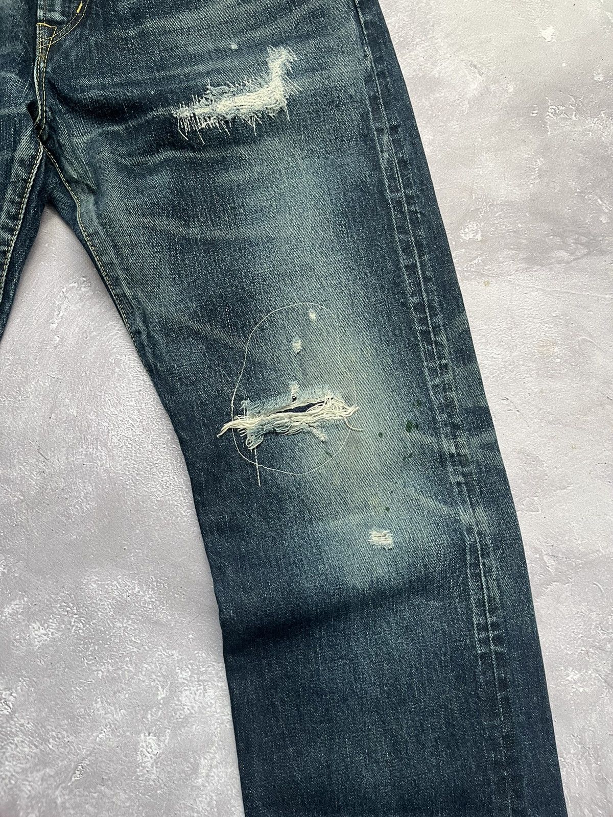 Edwin Vtg Edwin Distressed Mudwash Selvage Denim Pants Jeans 31x33 Size US 31 - 6 Thumbnail