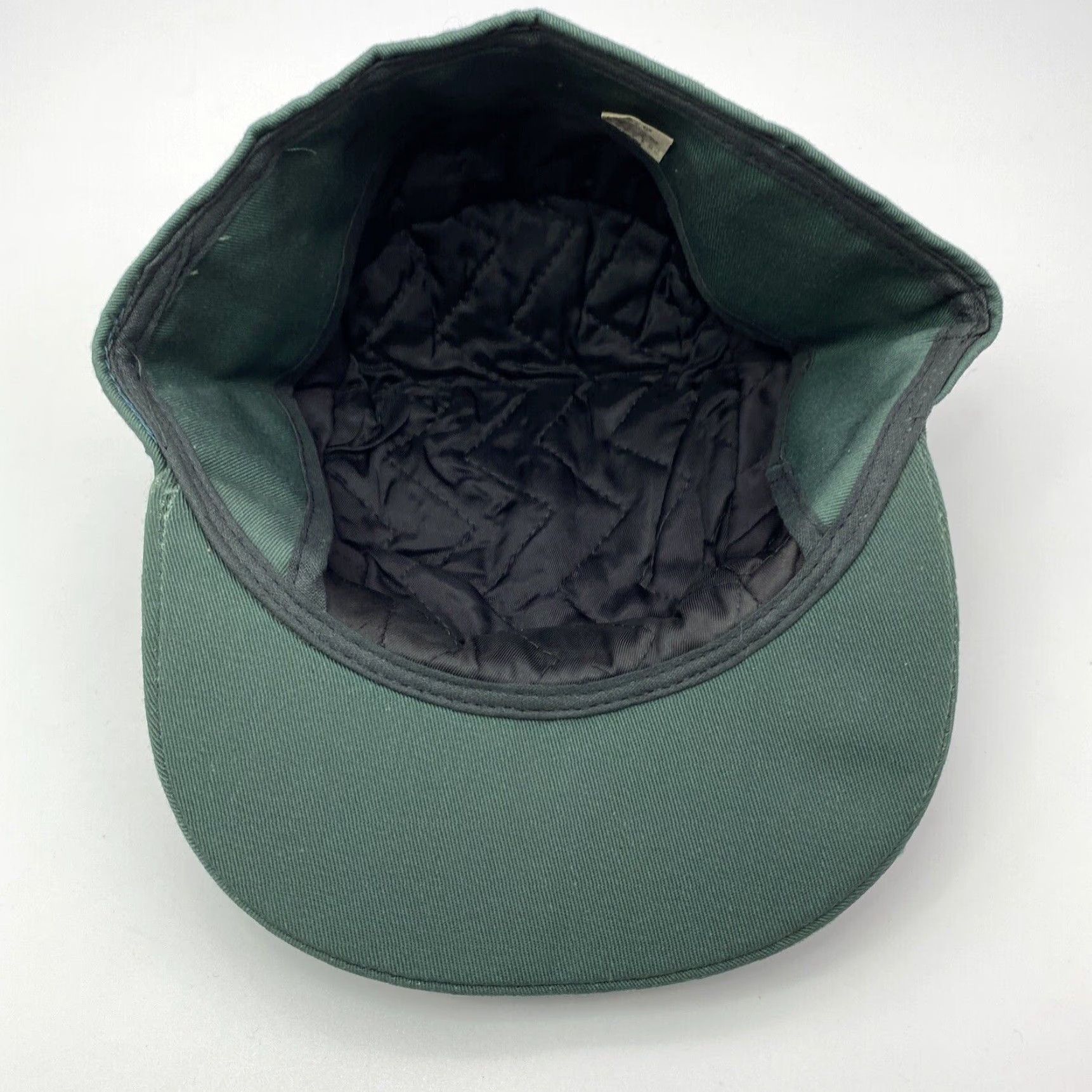 Vintage VINTAGE Insulated 3-Panel Cadet Hat Green Blue Grey Twill Hunting Cap Size 6 7/8 USA Mens Size ONE SIZE - 5 Thumbnail