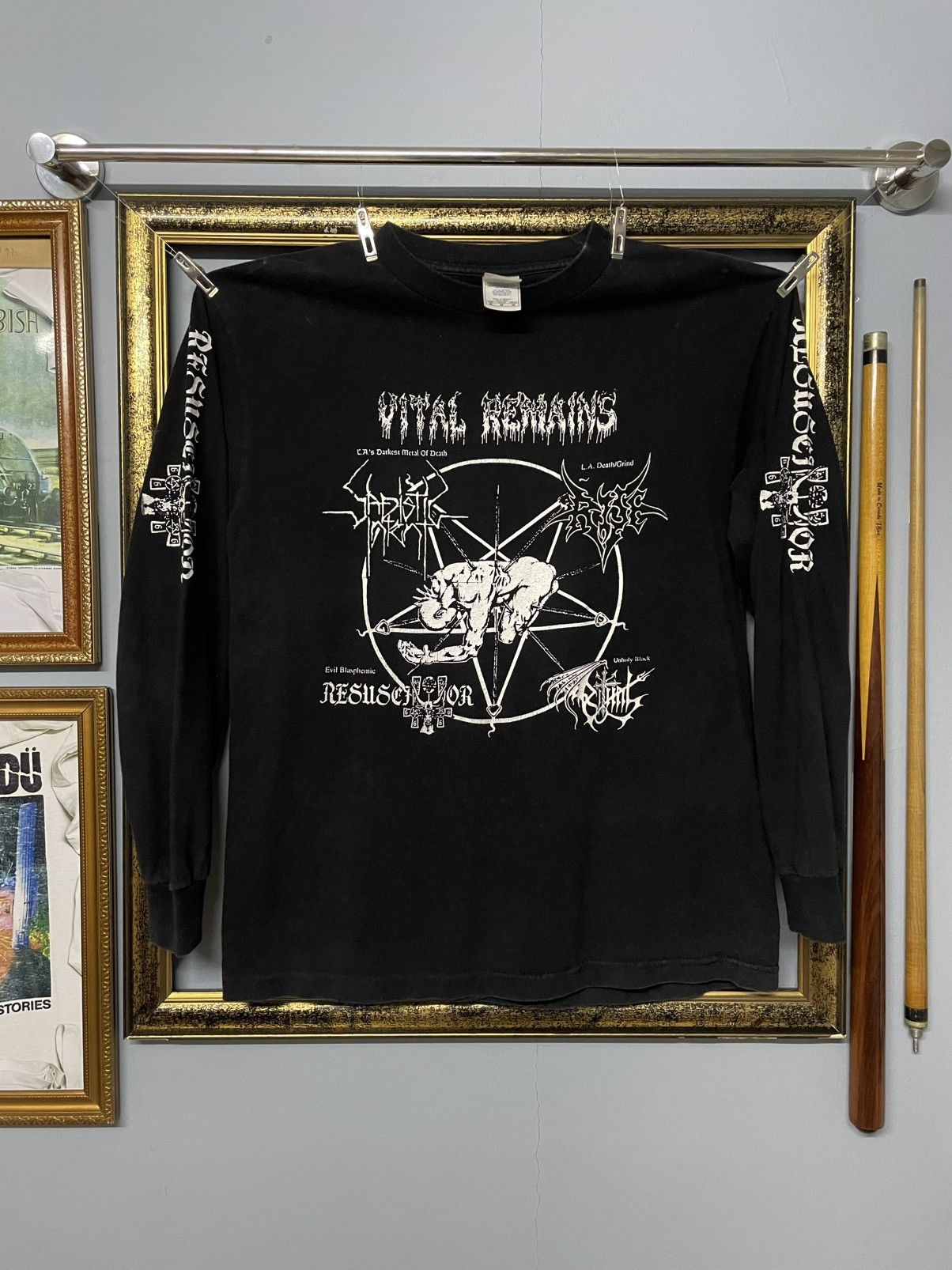 Vintage Vintage Late 1990s Vital Remains Og American Death Metal 666 Size US M / EU 48-50 / 2 - 1 Thumbnail
