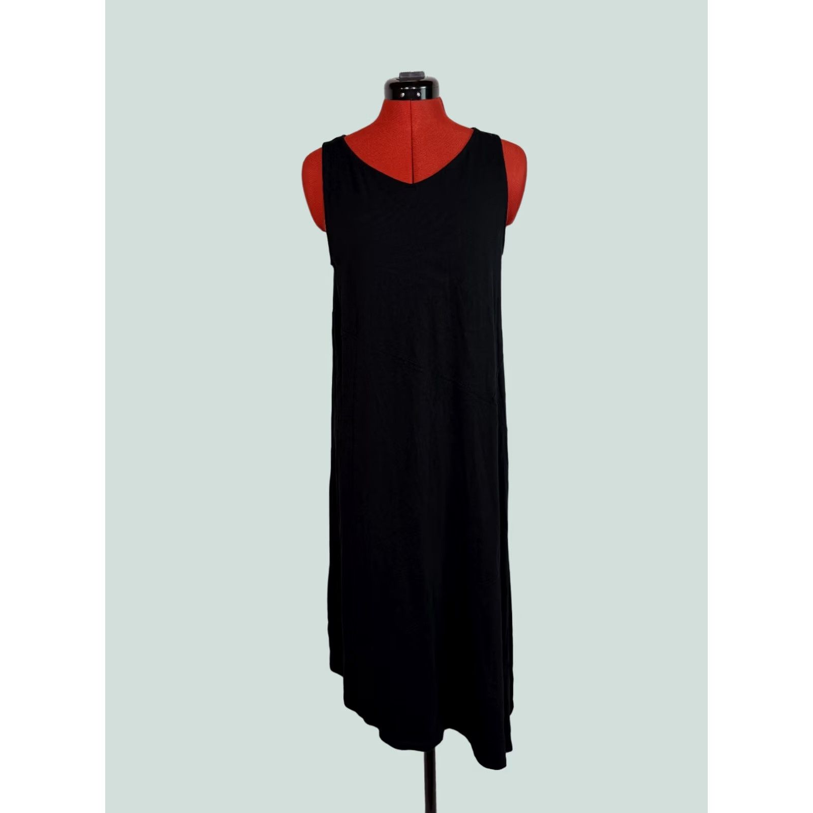 J. Jill J. Jill Black V Neck Asymmetric Midi Dress Size M Petite Size M / US 6-8 / IT 42-44 - 1 Thumbnail