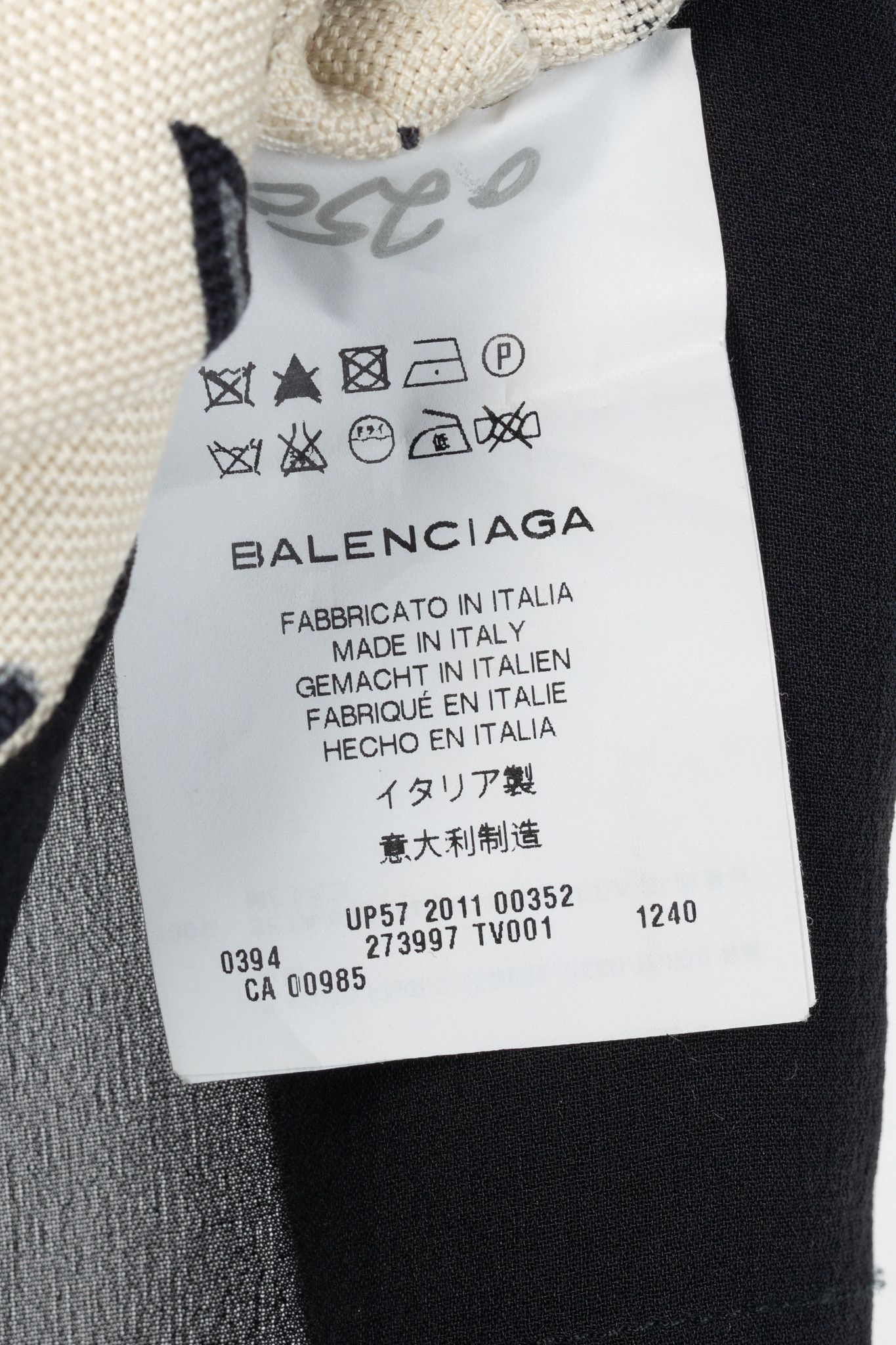Balenciaga Balenciaga Cream & Black Anchor-Print Silk Mini Skirt Size 29" - 8 Thumbnail