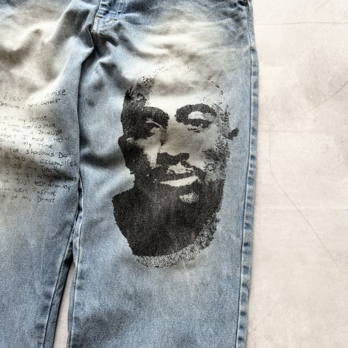 Makaveli 2Pac Makavelli Wu-Tang Rap Big Logo Distressed Poem Jeans Size US 34 / EU 50 - 4 Thumbnail