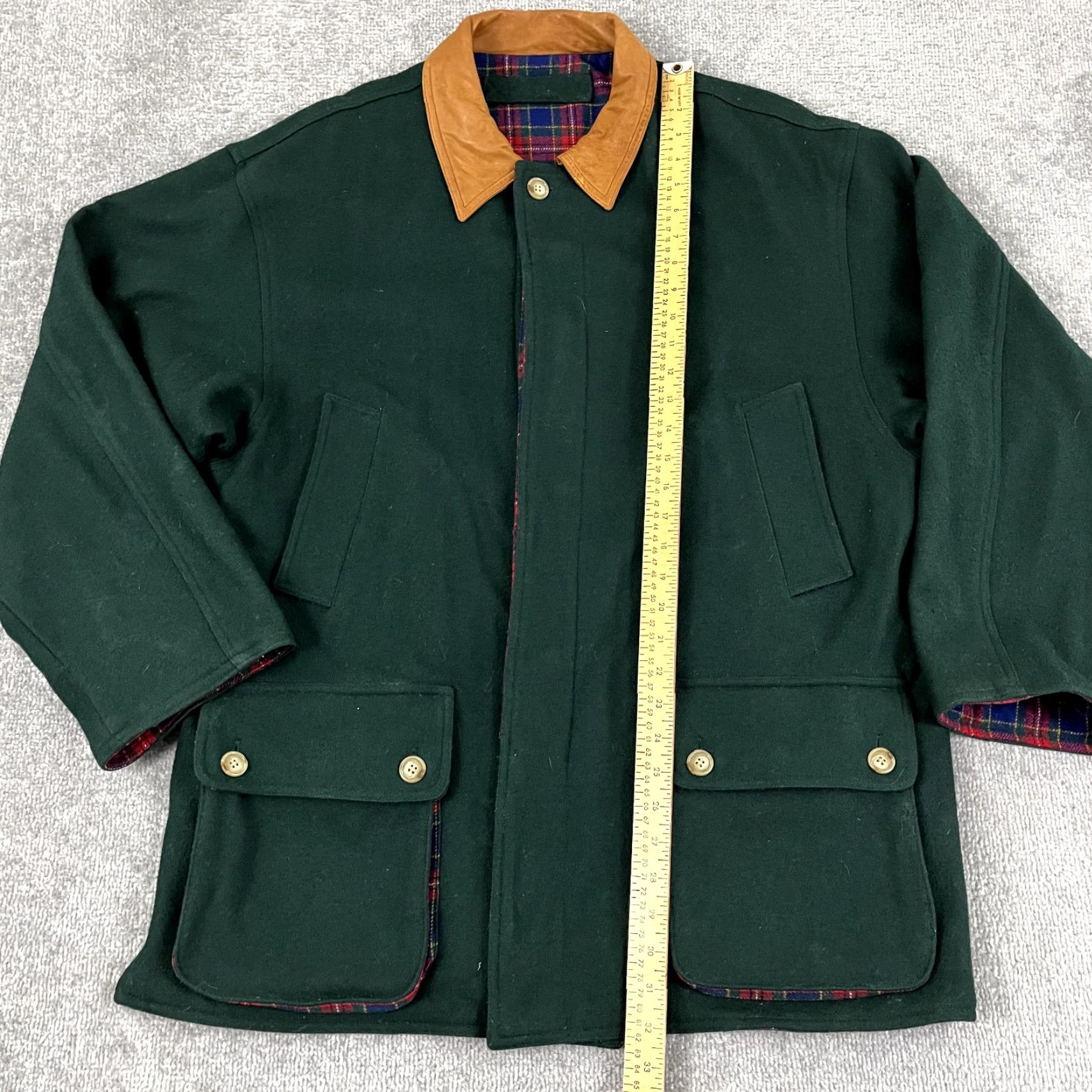 Vintage VINTAGE Willis & Geiger Reversible Wool Overcoat Men Medium Green Red Plaid Casual Fall Winter 90s Size US M / EU 48-50 / 2 - 6 Thumbnail