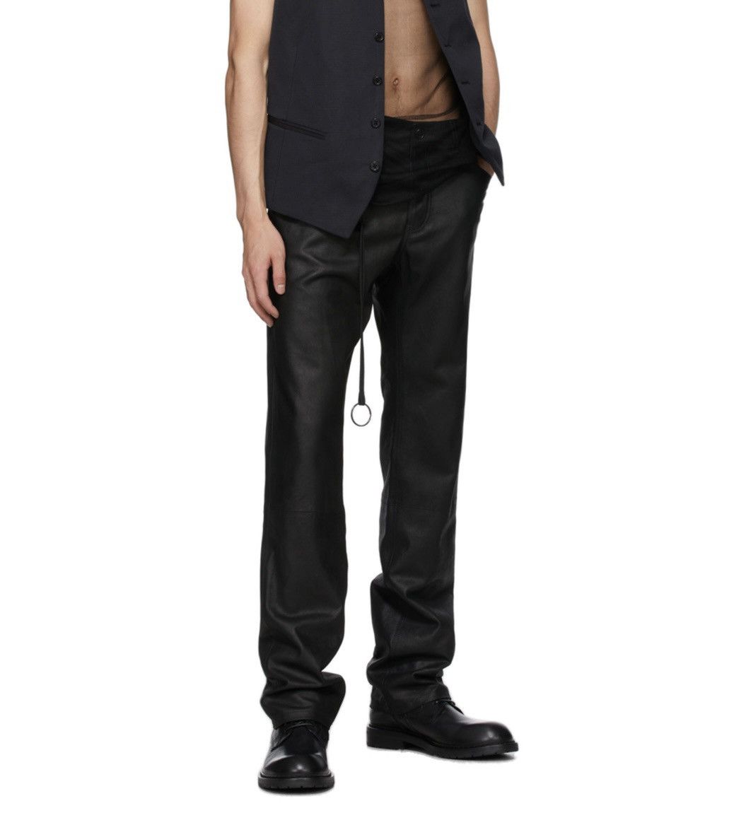 Ann Demeulemeester $2560 Black Calf Leather Angelina Trousers Size US 36 / EU 52 - 1 Thumbnail