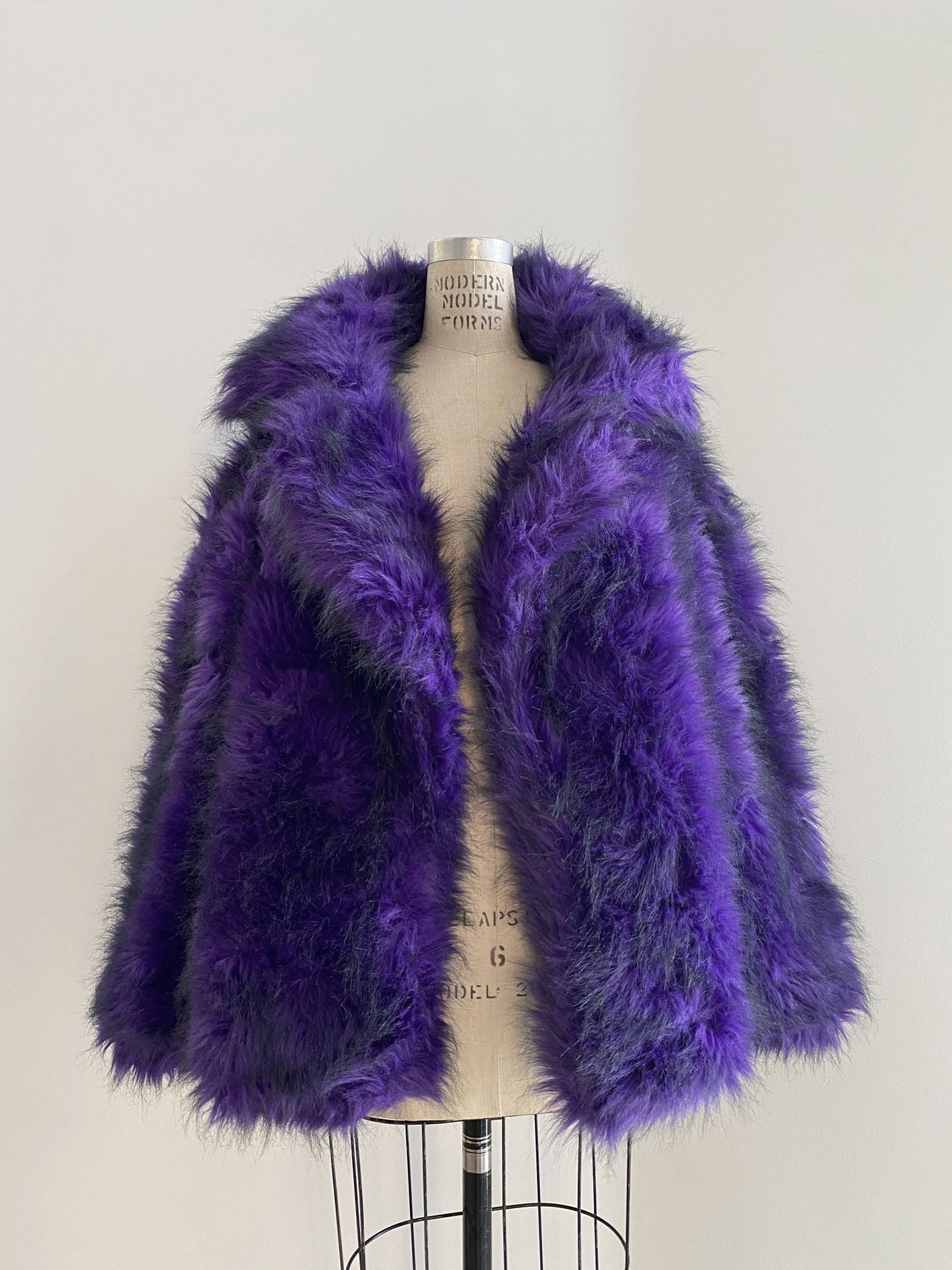 Kansai Yamamoto 80s Vintage Kansai Yamamoto Purple faux fur jacket w scarf Size US L / EU 52-54 / 3 - 5 Thumbnail