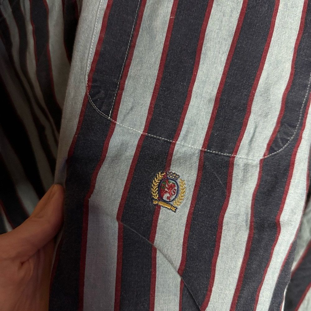 Tommy Hilfiger Vintage Tommy Hilfiger ButtonDown Shirt Mens XL Navy/Light Size US XL / EU 56 / 4 - 4 Thumbnail