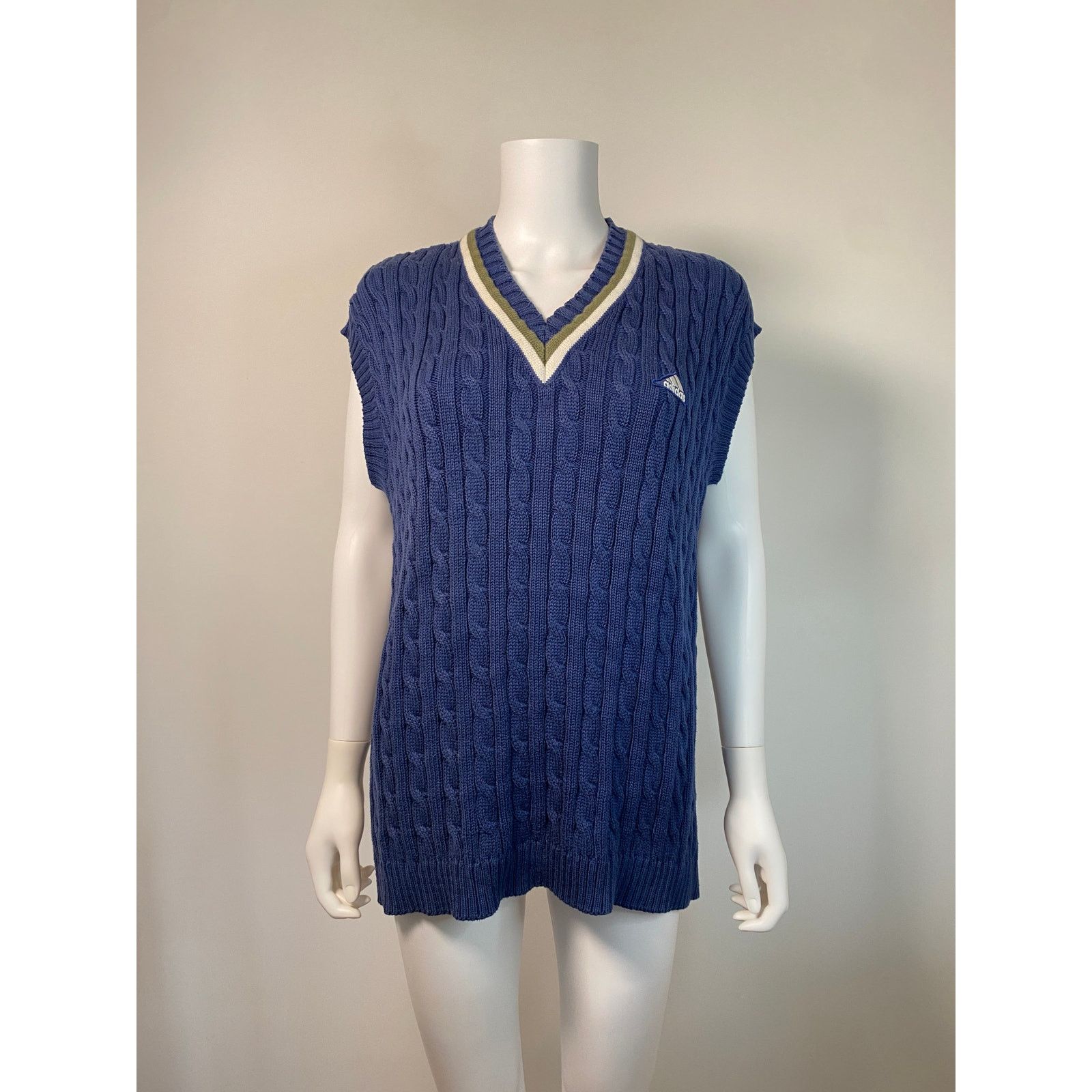 Adidas Vintage Adidas Cable Knit Tennis Vest Size ONE SIZE - 3 Thumbnail