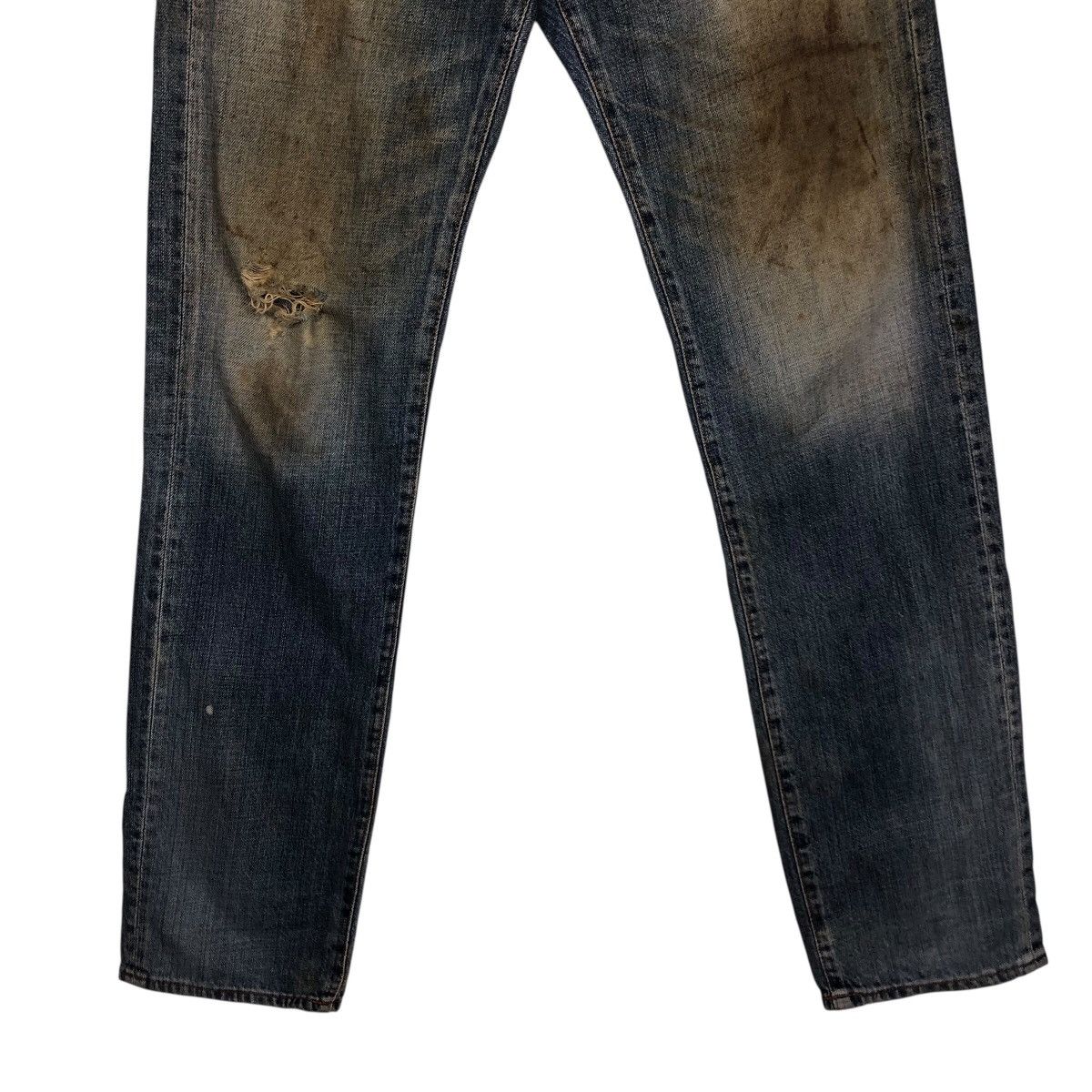 Japanese Brand SHIPS 1975 Repro Workwear Jeans – Destroyed Knees Grime Fade Size 30" / US 8 / IT 44 - 6 Thumbnail