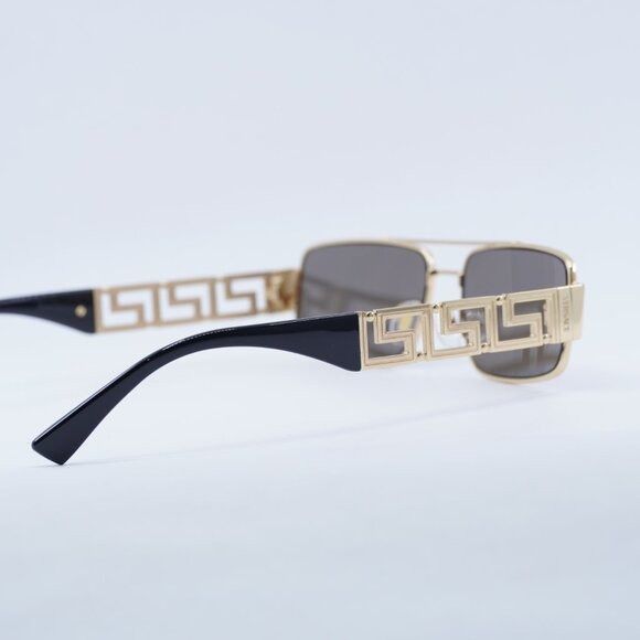 Versace Versace VE2257 10025A Sunglasses Gold Rectangle Frame Size ONE SIZE - 6 Thumbnail