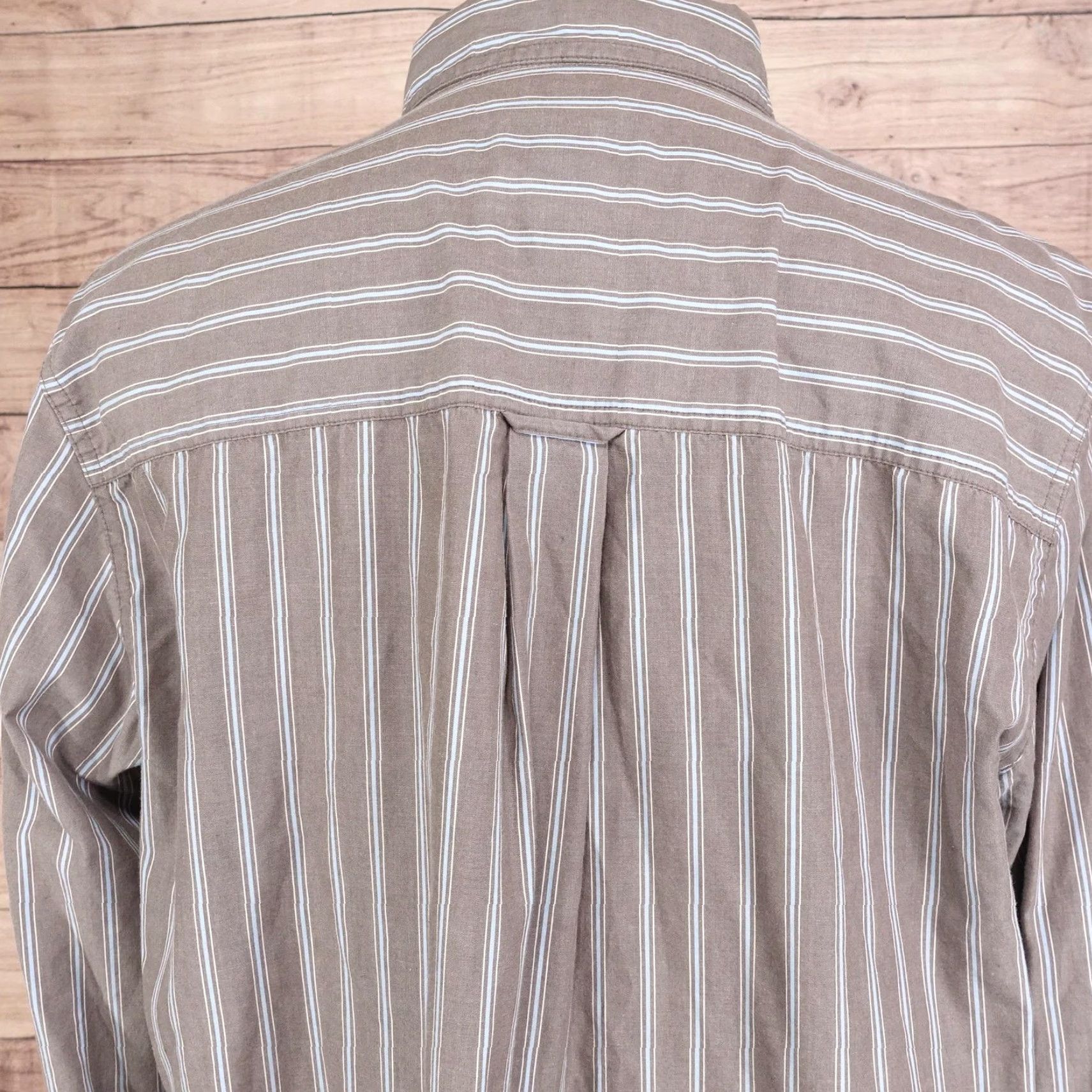 Chaps Chaps Shirt Mens Large Brown Striped Button Down Long Sleeve Pocket Easy Care Classic Button-Up Size US L / EU 52-54 / 3 - 5 Thumbnail