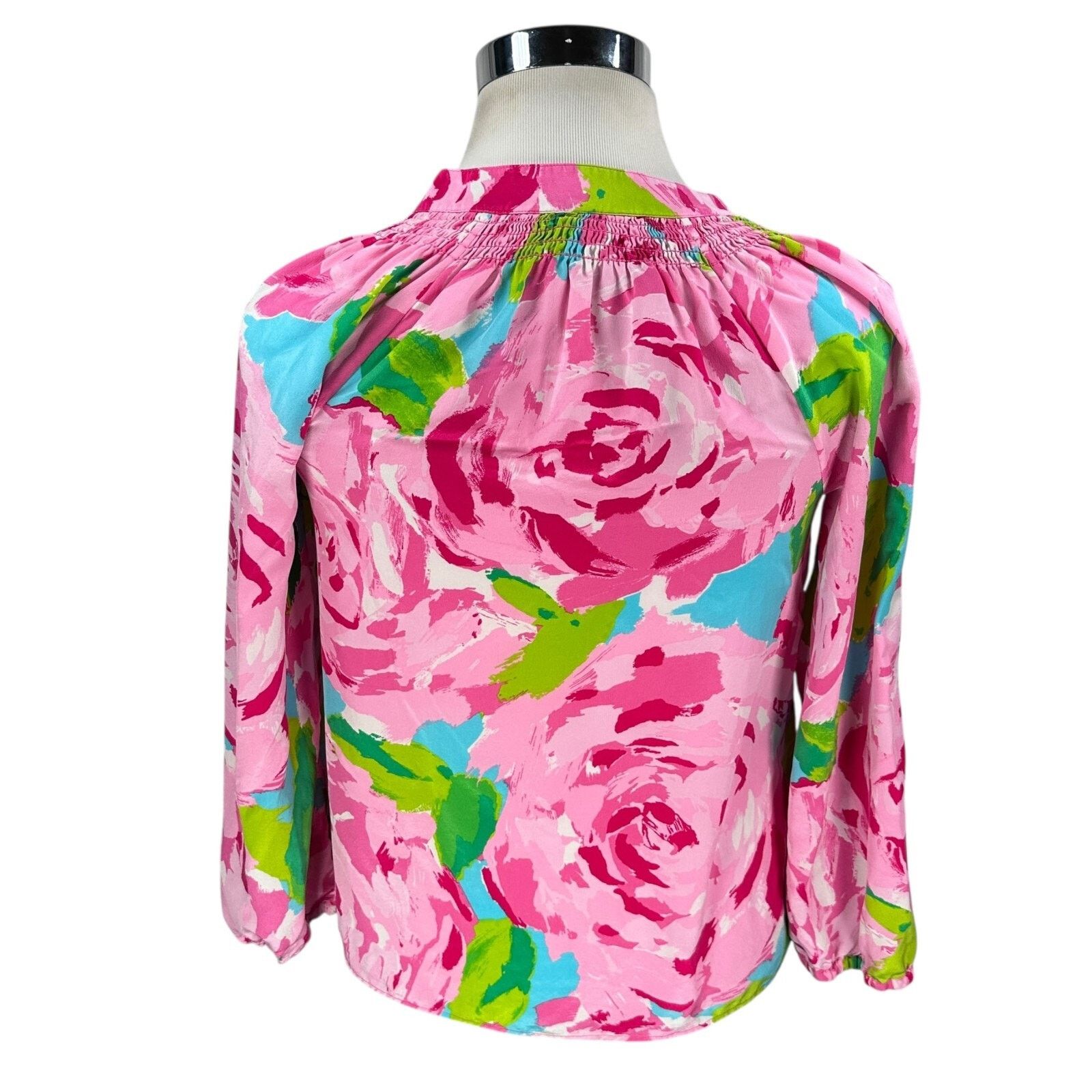 Lilly Pulitzer Lilly Pulitzer Elsa Top Women’s Small Hotty Pink Silk Grail Size S / US 4 / IT 40 - 5 Thumbnail