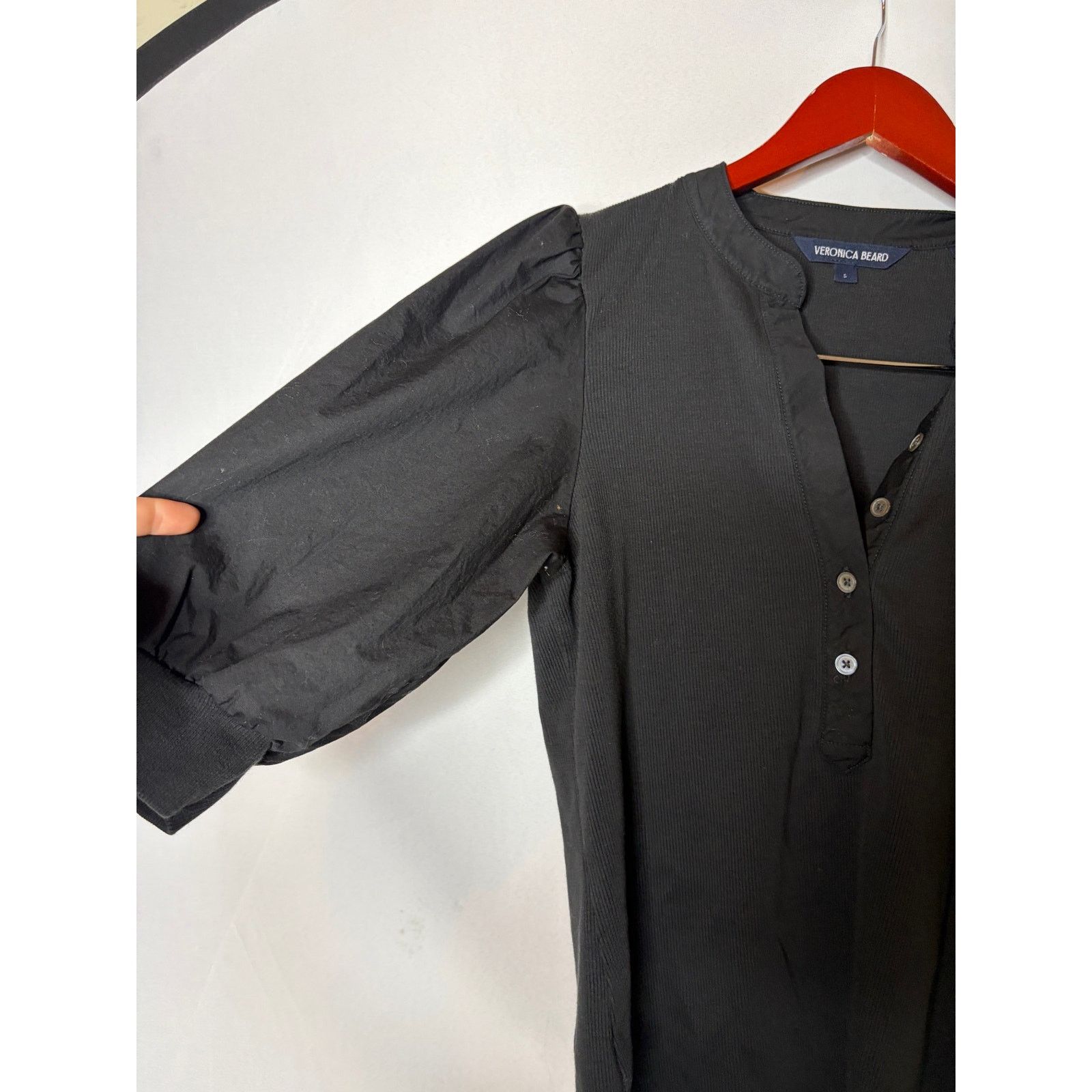 Veronica Beard Veronica Beard Black Coralee Puff-Sleeve Top Sz S Size S / US 4 / IT 40 - 4 Thumbnail