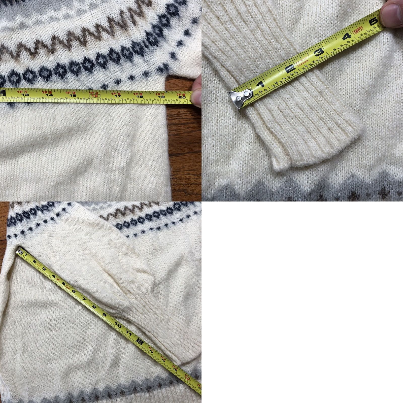 J.Crew J.CREW Sweater Ivory Navy Fair Isle Yoke Puff-Sleeve Womens Tag XS Size XS / US 0-2 / IT 36-38 - 8 Thumbnail