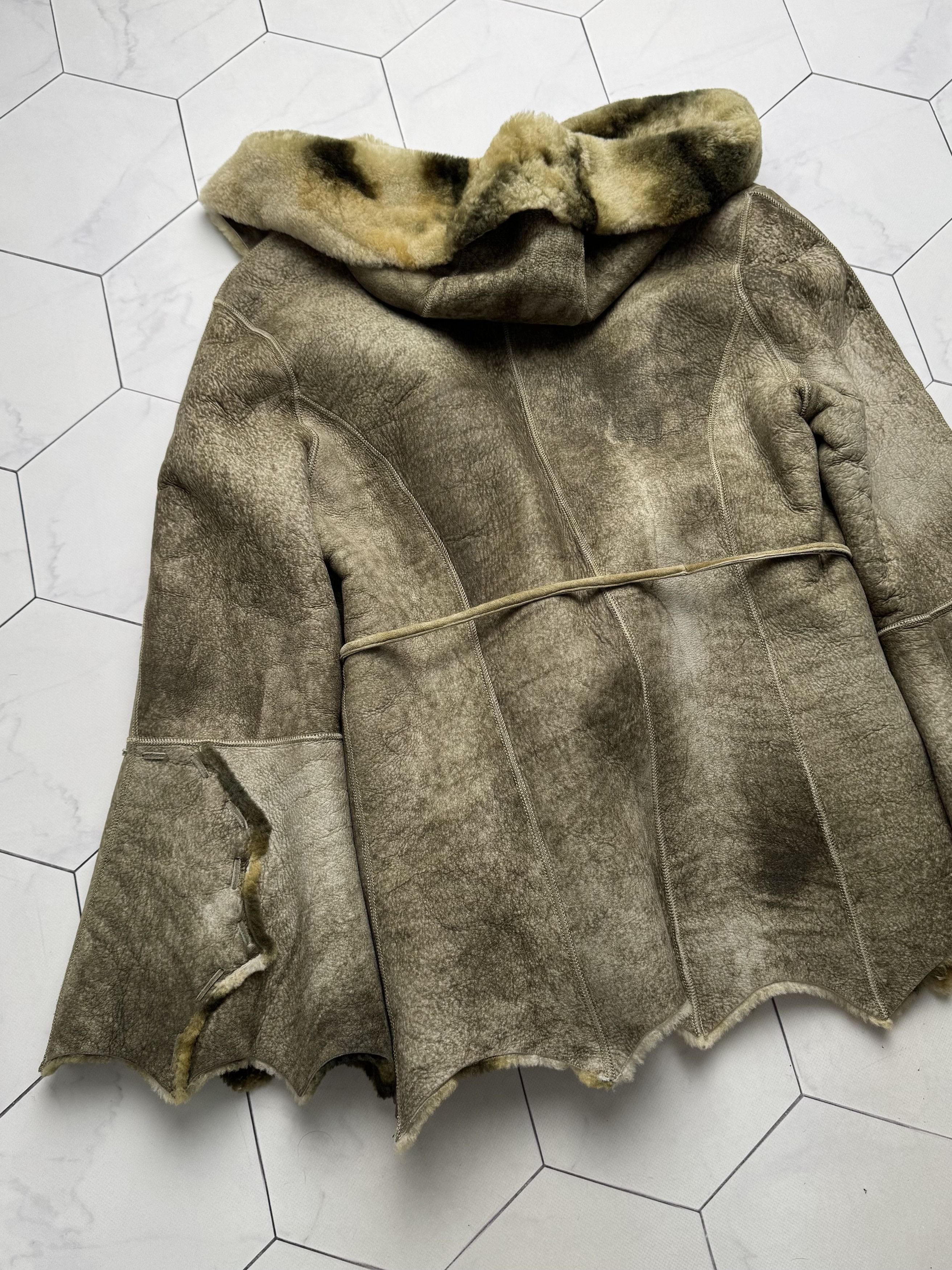 Vintage Vintage Real Sheepskin Hooded Coat (B505)E2D15 Size S / US 4 / IT 40 - 8 Thumbnail