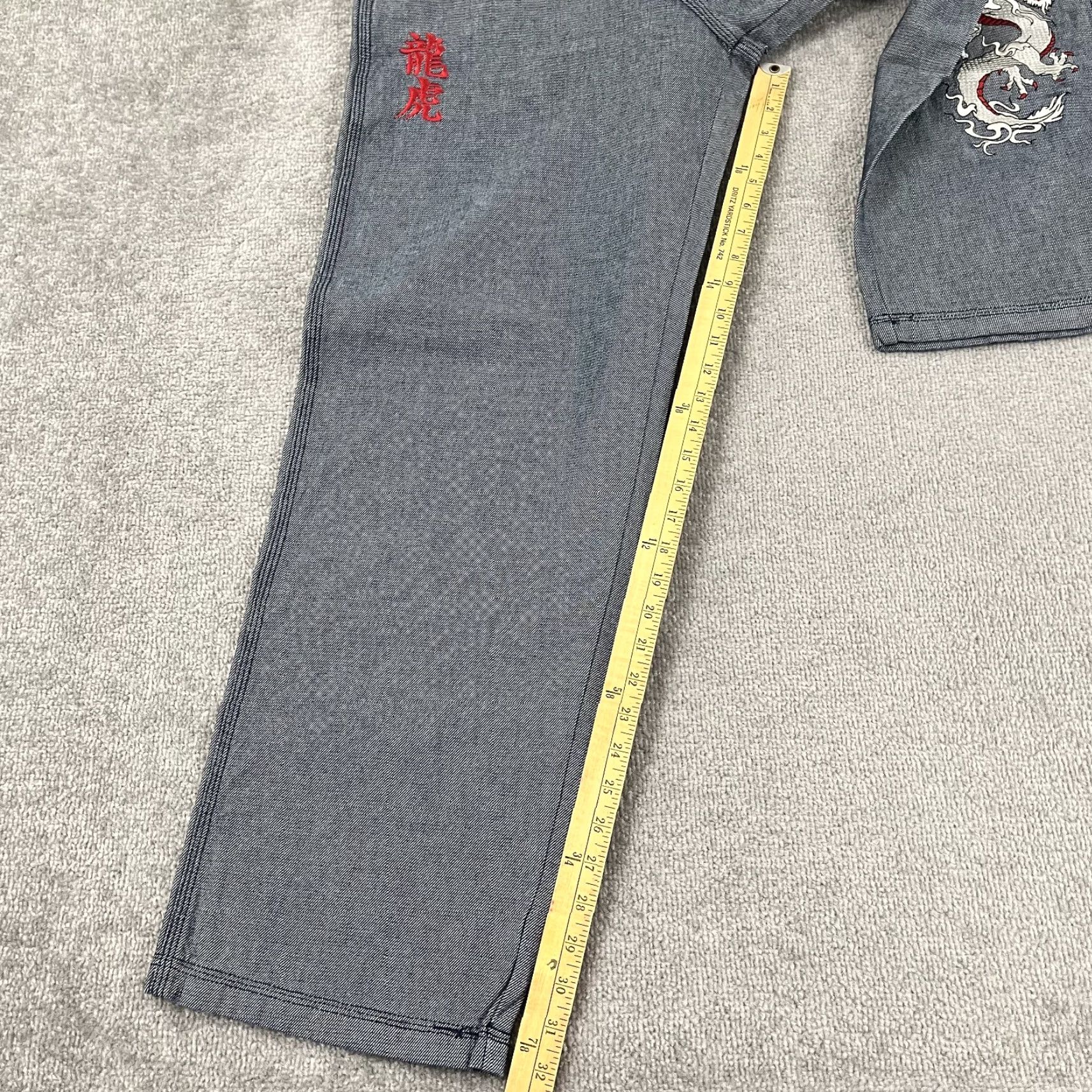 Vintage Vintage PACO Jeans Mens Wide-Leg Denim Pants 30x32 Y2K Embroidered Dragon Tiger Retro Size US 30 / EU 46 - 6 Thumbnail