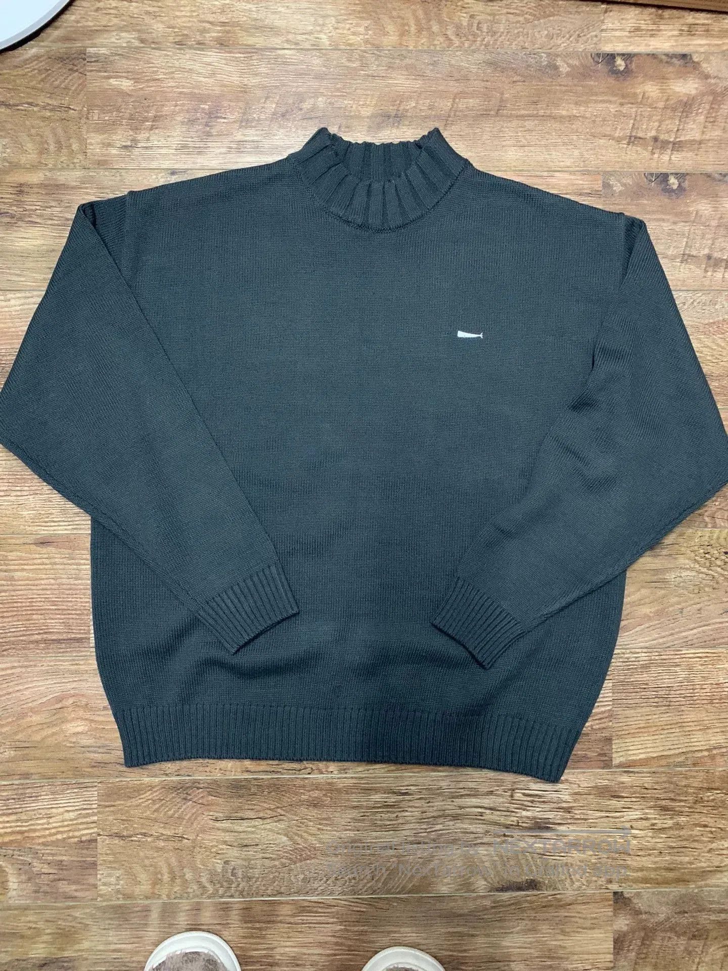 Descendant gray strand mock neck knitted sweater for men. Size US M / EU 48-50 / 2 - 3 Thumbnail