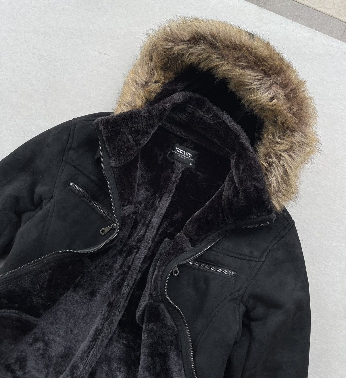 If Six Was Nine × Japanese Brand × Yasuyuki Ishii 🔥RARE🔥 THRUXTON MEN'S MOLESKIN FAUX FUR HOOD RAIDER JACKET Size US M / EU 48-50 / 2 - 12 Thumbnail