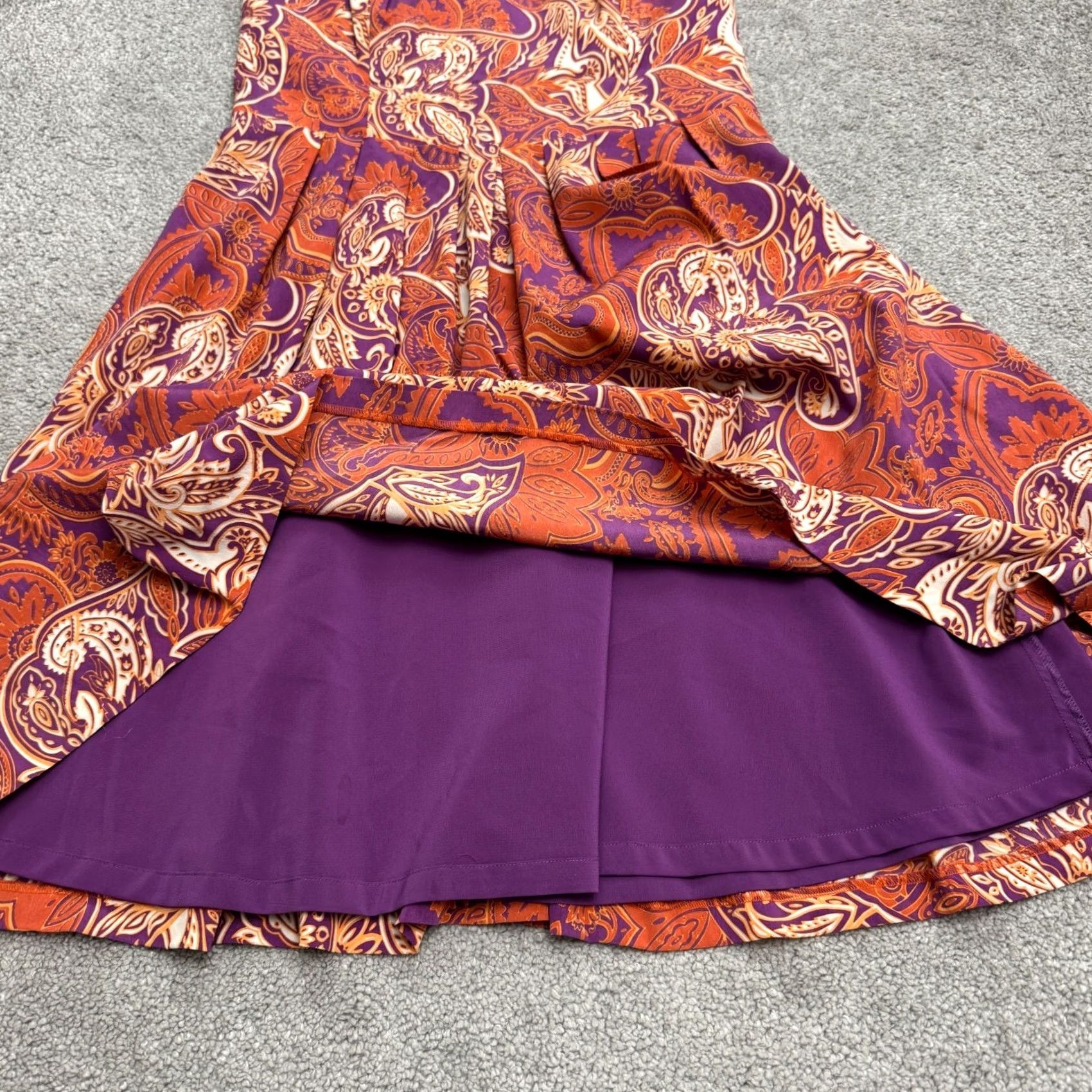 Nicole Miller Nicole Miller Studio Mini Dress Womens 4 Brown Purple Paisley Silk Strapless Size S / US 4 / IT 40 - 4 Thumbnail