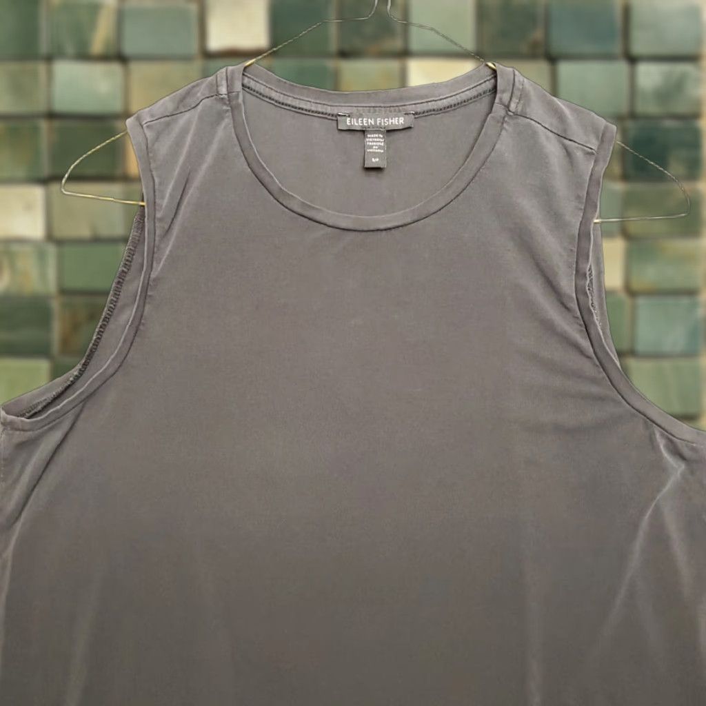 Eileen Fisher Eileen Fisher Top Womens Small Black Tencel Stretch Blend Sleeveless Lightweight Size S / US 4 / IT 40 - 1 Thumbnail
