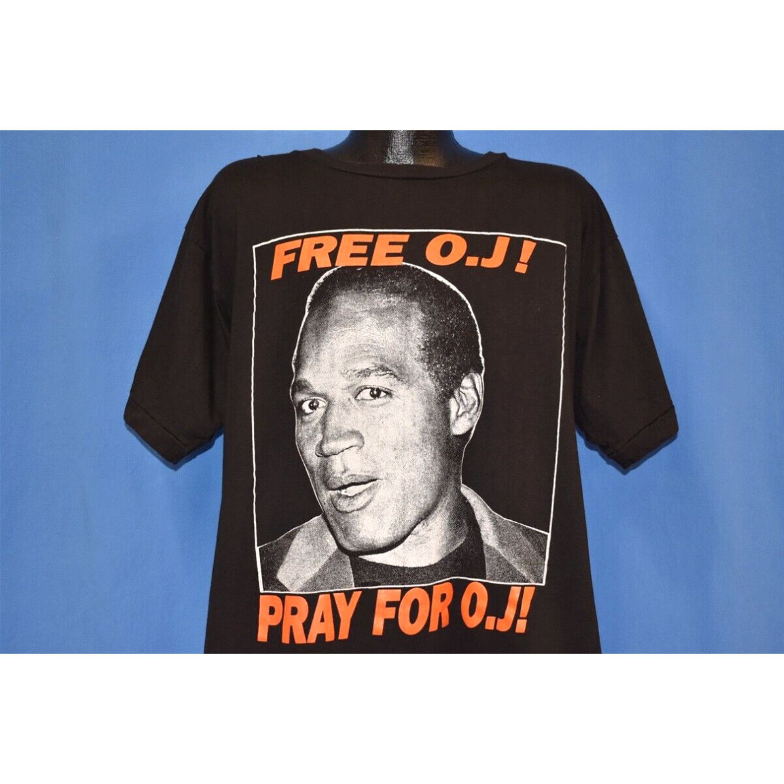 Image of Vintage VTG 90's Free Oj Simpson Pray Don't Squeeze Juice Protest Nfl Football T-Shirt XL in White