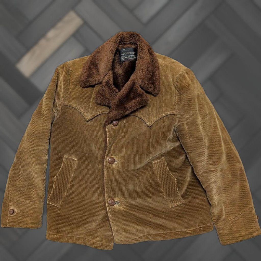 Sears VINTAGE WESTERN JACKET Corduroy brown M Chest 40-42 SEARS Bomber Jacket Men Corduroy Sherpa 70s 40) Size US M / EU 48-50 / 2 - 1 Thumbnail