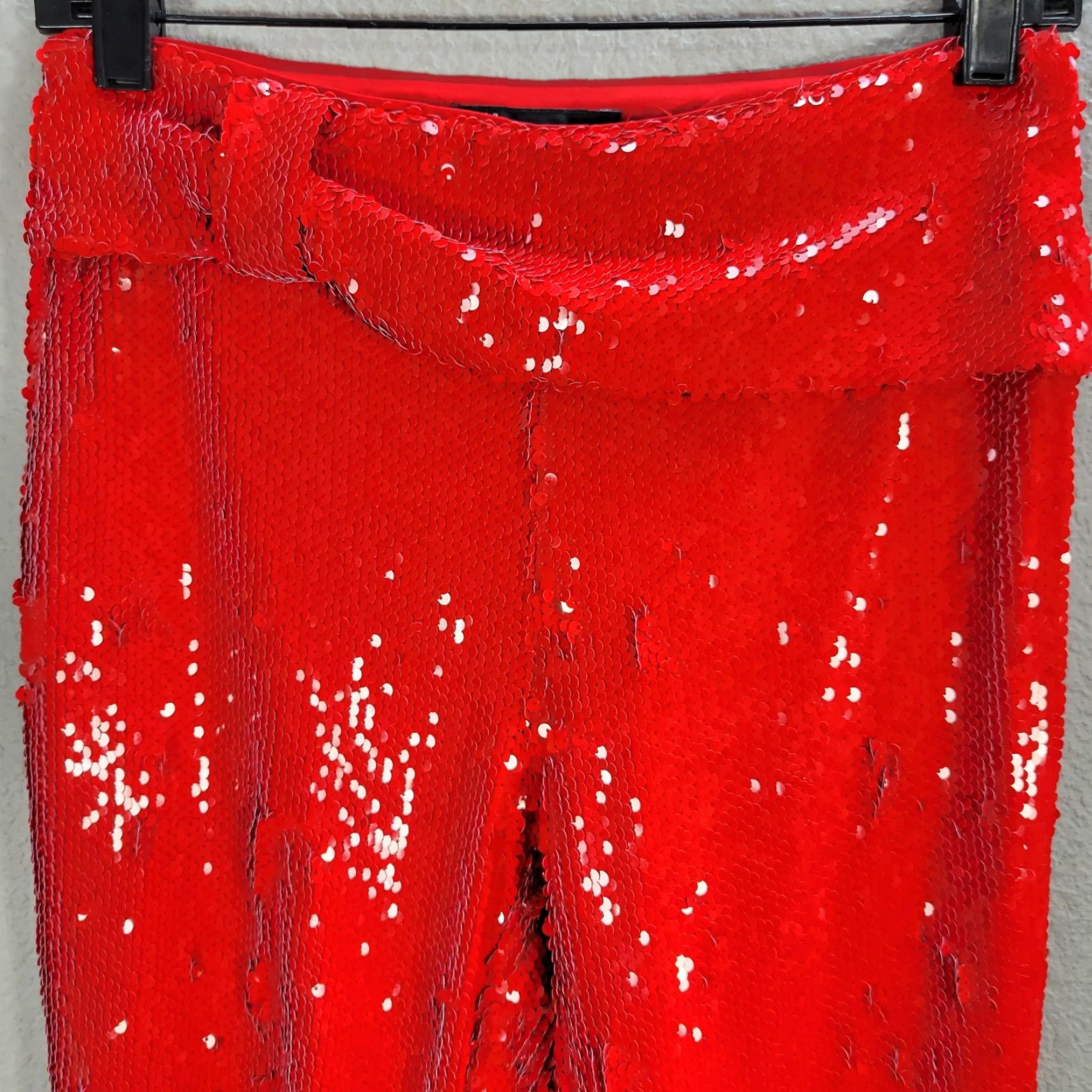 Vintage INC Womens International Concepts Tie Waist Sequin Side Slit Pants XS Red Bootcut Baggy? No, Pants is enough Size 26" / US 2 / IT 38 - 4 Thumbnail