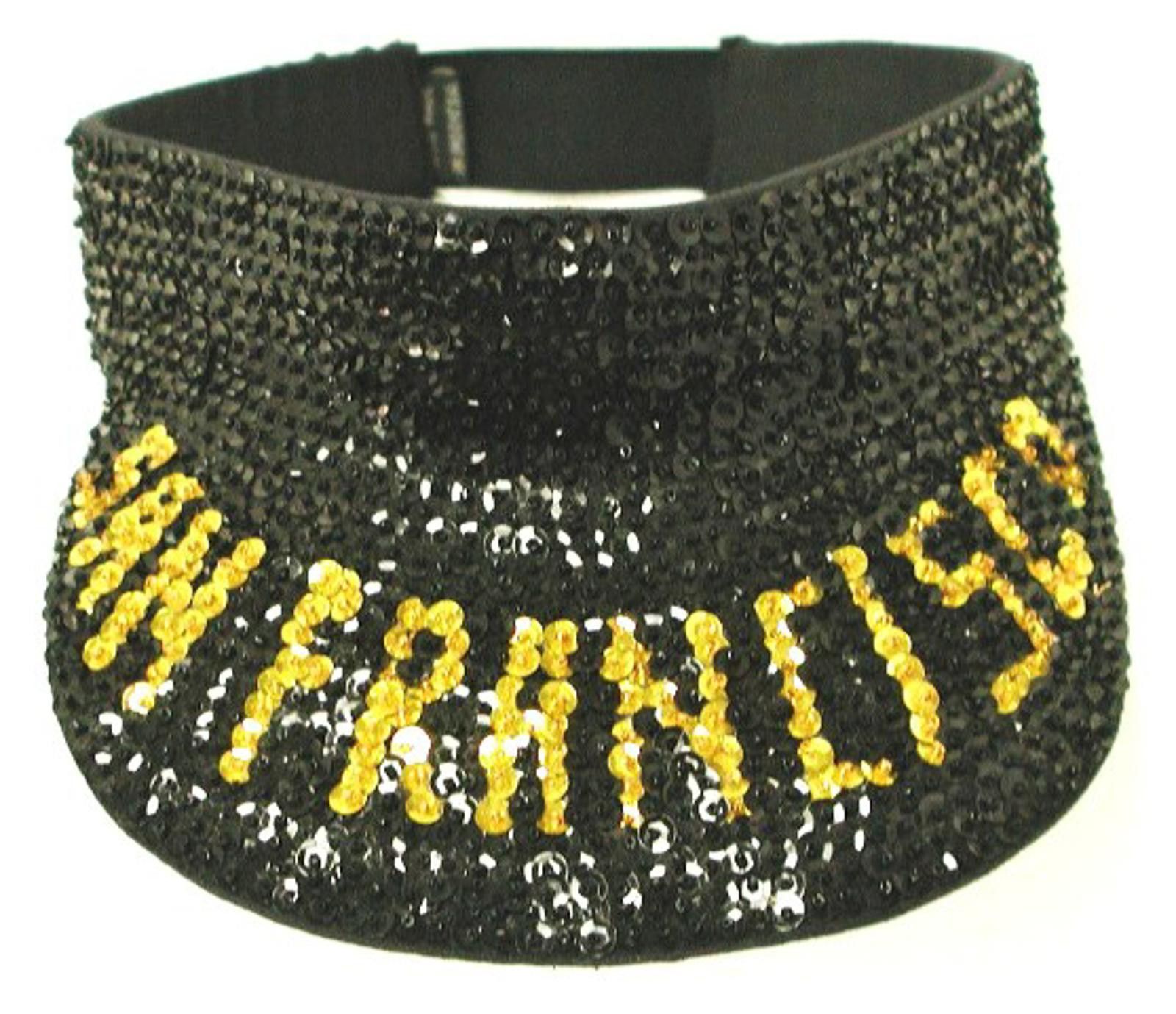 Designer Sequin Sun Visor Black with San Francisco Size ONE SIZE - 1 Preview