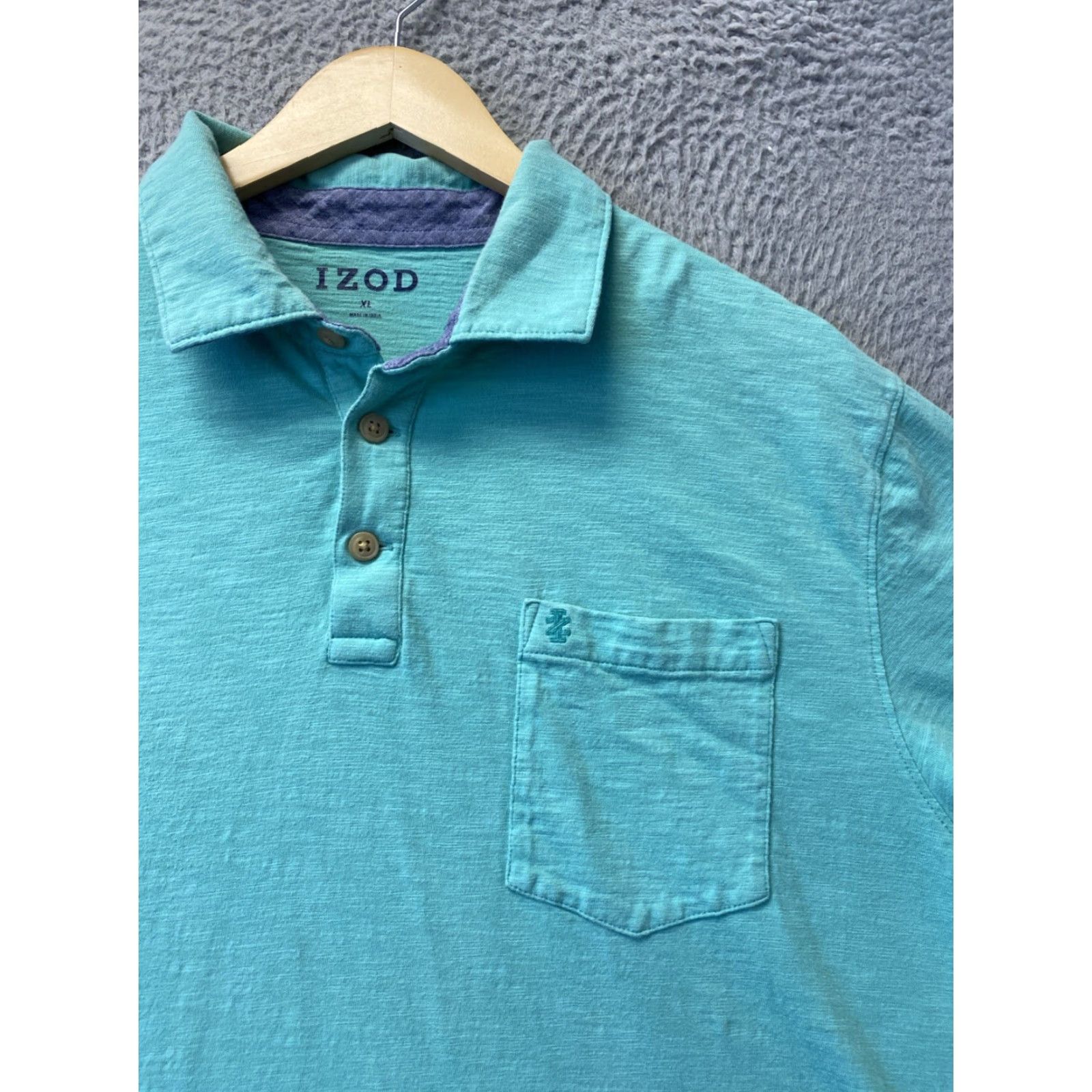 Izod IZOD Polo Shirt Green Men's XL Performance Golf Short Sleeve Button Collar Logo Casual Activewear Size US XL / EU 56 / 4 - 2 Thumbnail