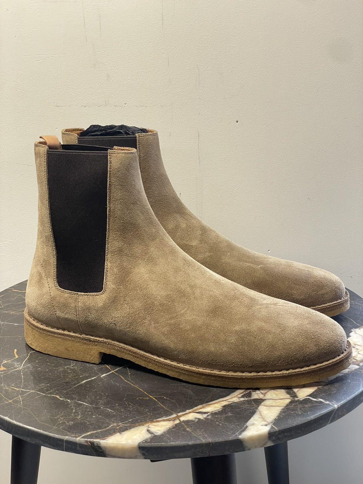 Nevada 20mm Sigaro Suede Crepe Chelsea Boots Saint Laurent