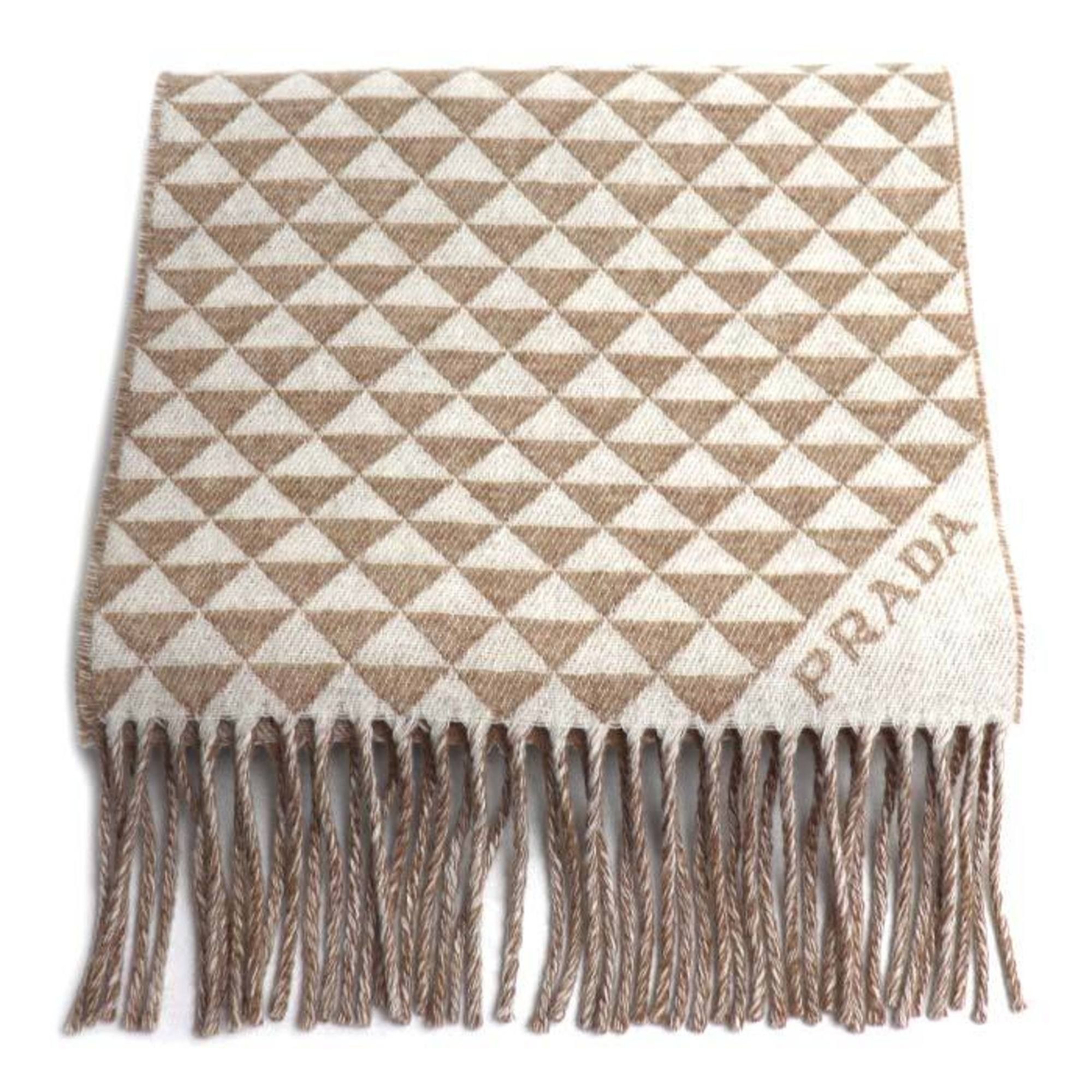Prada Prada Symbol Double Scarf, Sand White, 1FS056_2CON_F0J34, for Men and Women Size ONE SIZE - 1 Thumbnail