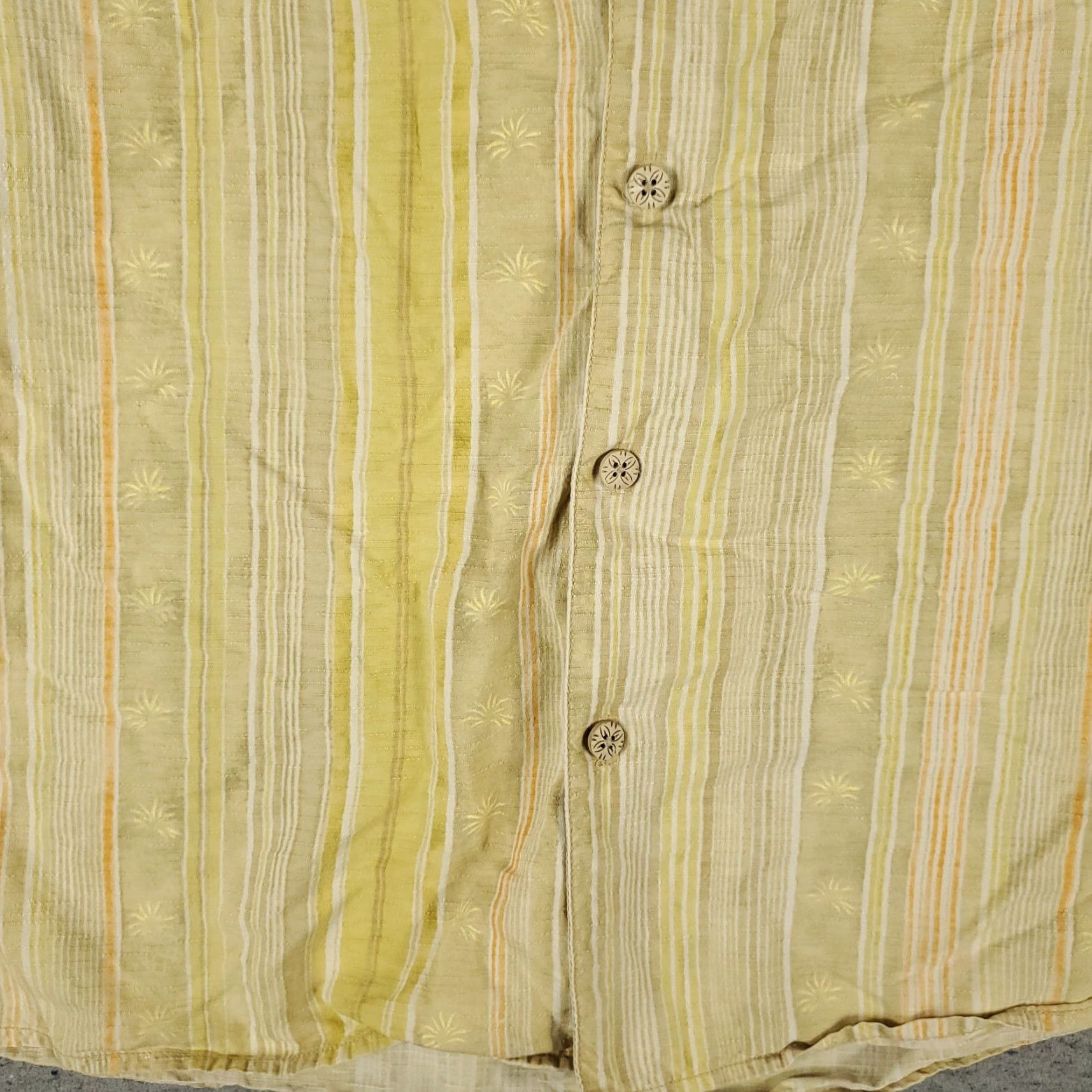 Tommy Bahama Tommy Bahama Shirt Mens XL Yellow Striped Silk Hawaiian Button Up Short Sleeve Shirt Size US XL / EU 56 / 4 - 3 Thumbnail
